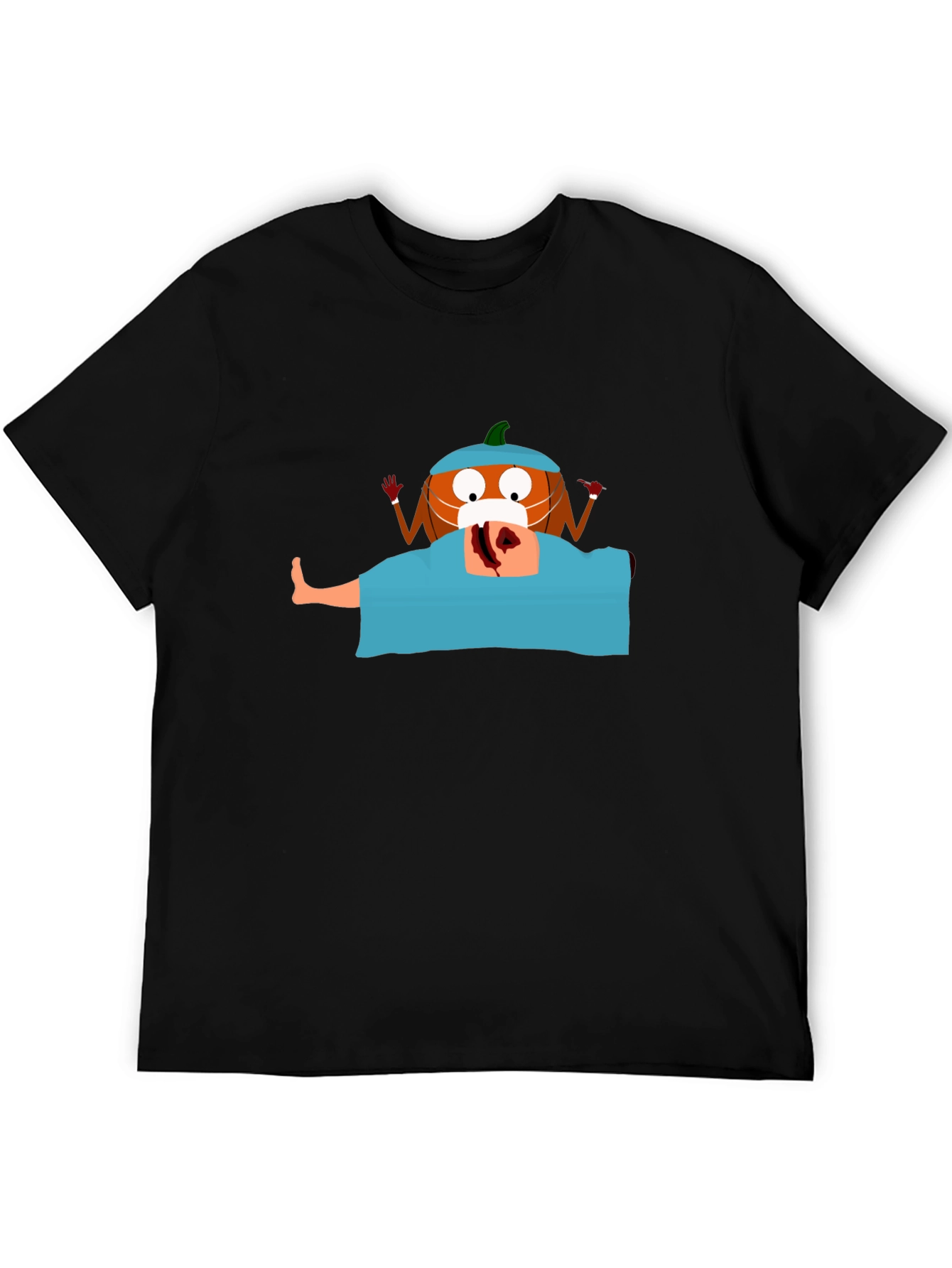 Pumpkin Surgeon Graphic Tee - Black Cotton Shirt