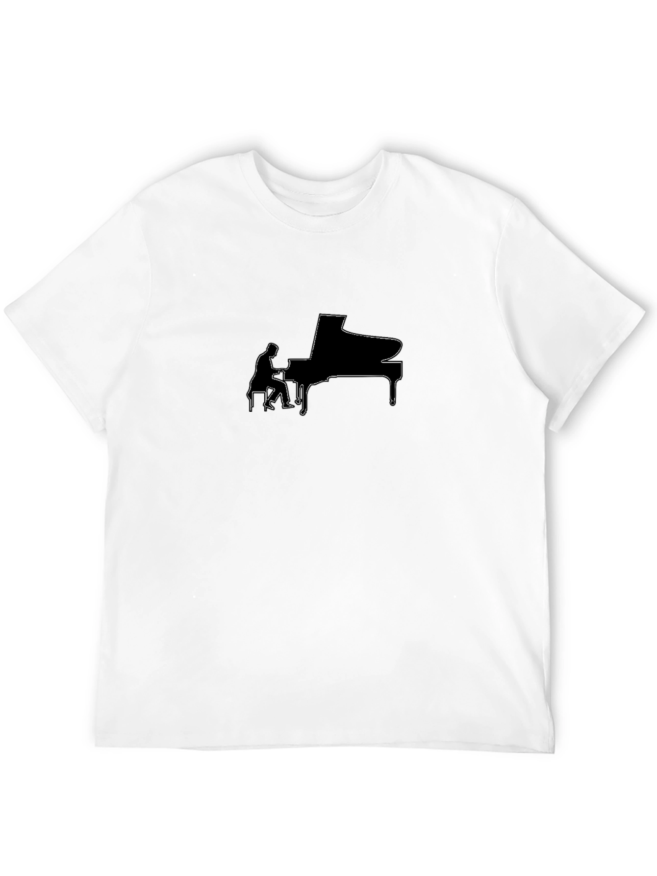 Piano Player Graphic Tee - Black Cotton Shirt