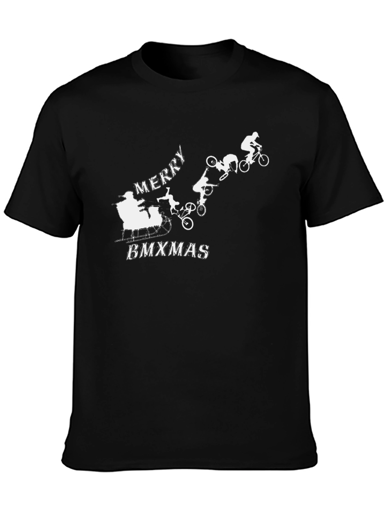 Merry BMXmas Black T-Shirt