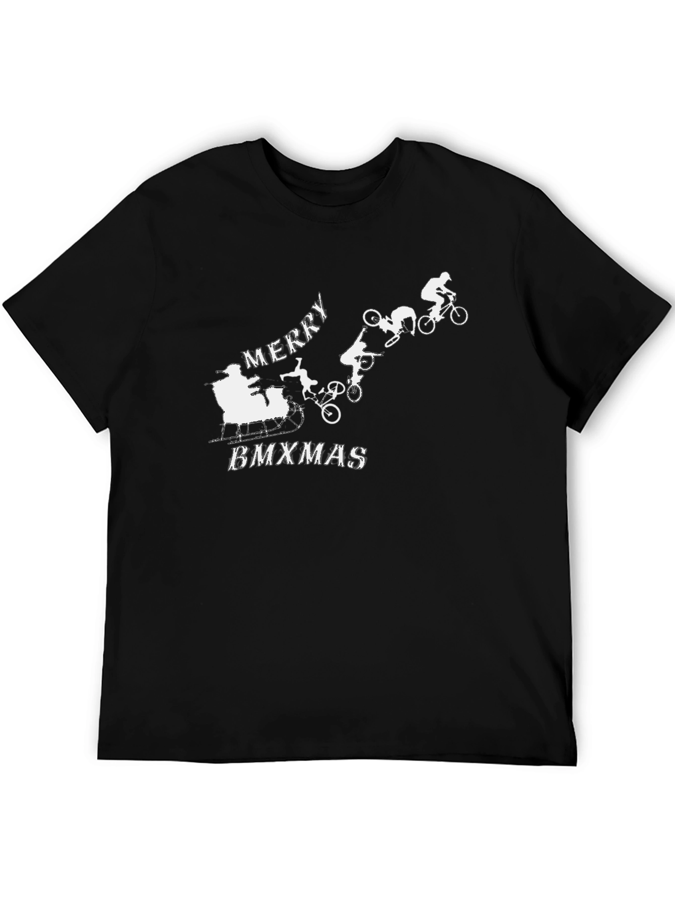 Merry BMXmas Black T-Shirt