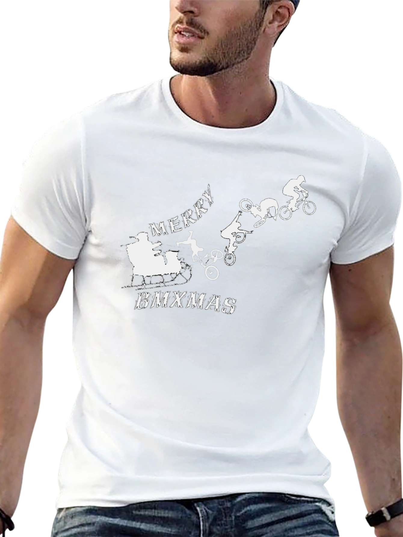Merry BMXmas Black T-Shirt