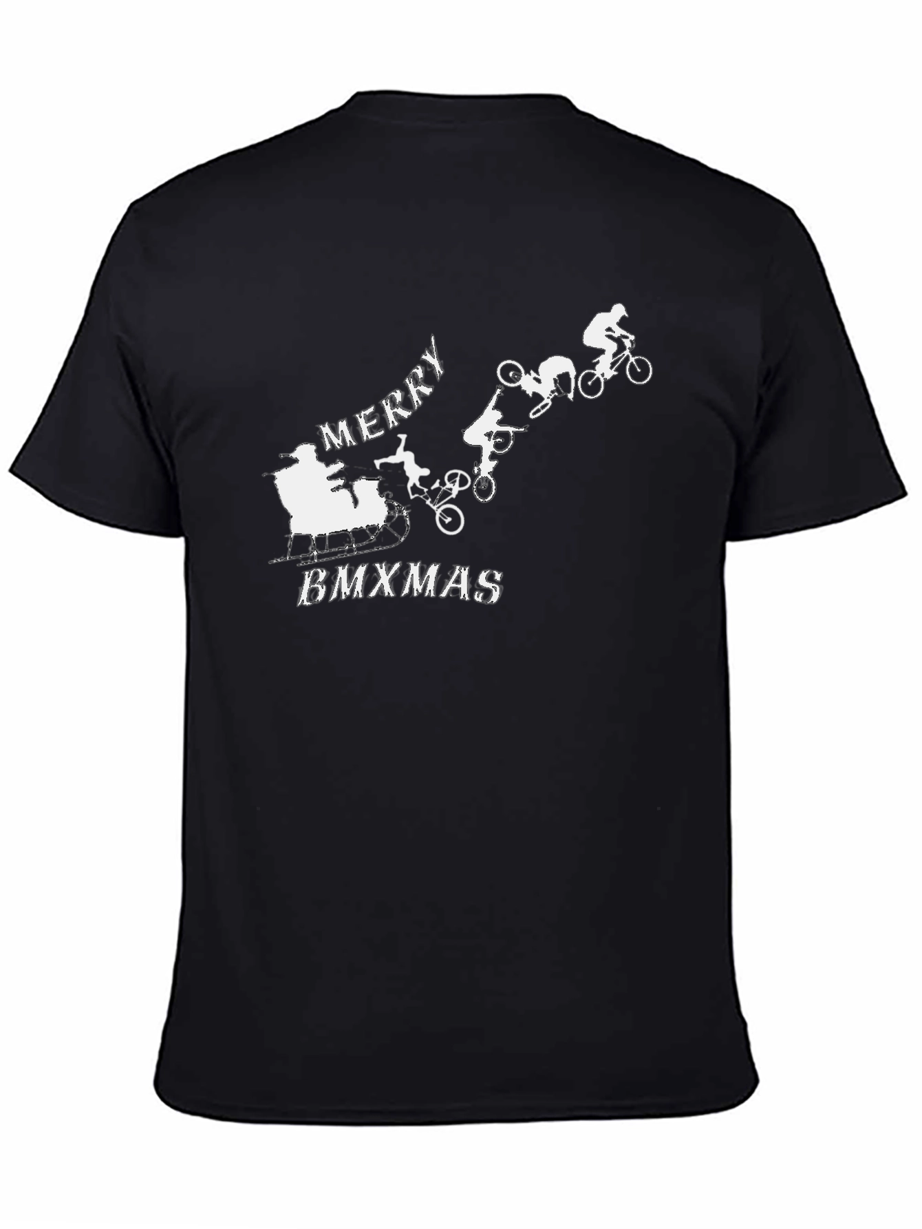 Merry BMXmas Black T-Shirt