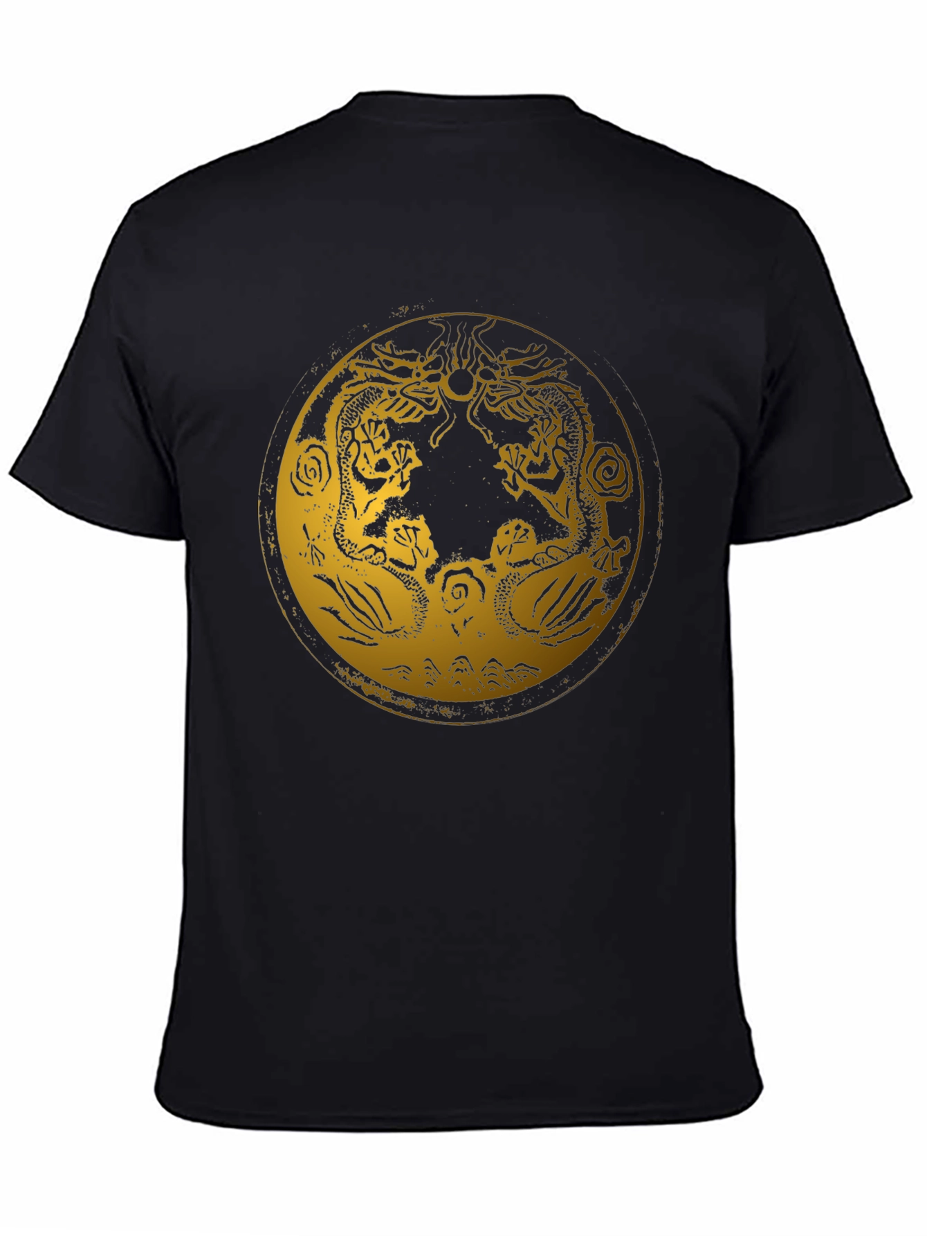 Dragon Circle Graphic Tee - Stylish Black T-Shirt