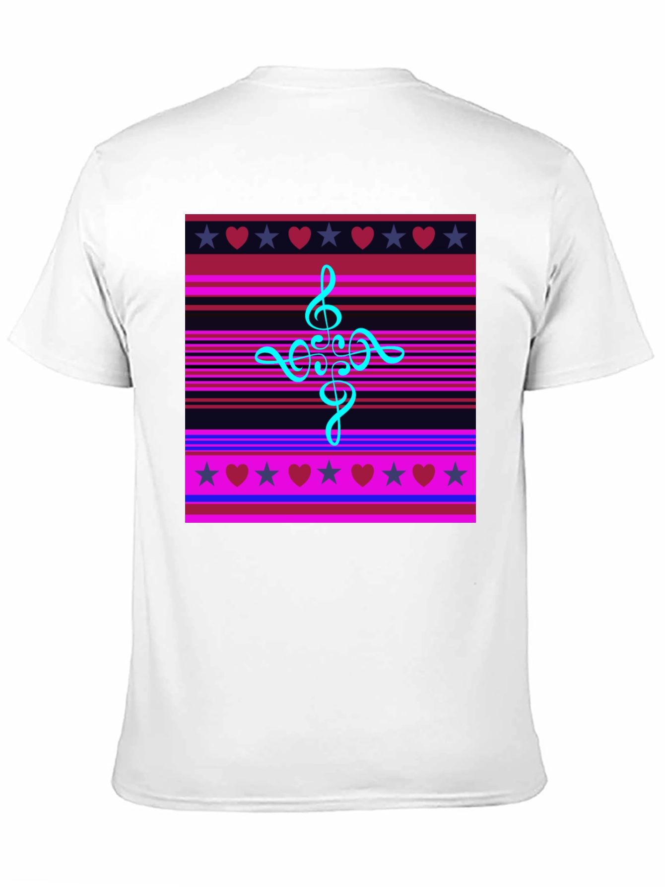 Music Heart Star Striped Graphic Tee