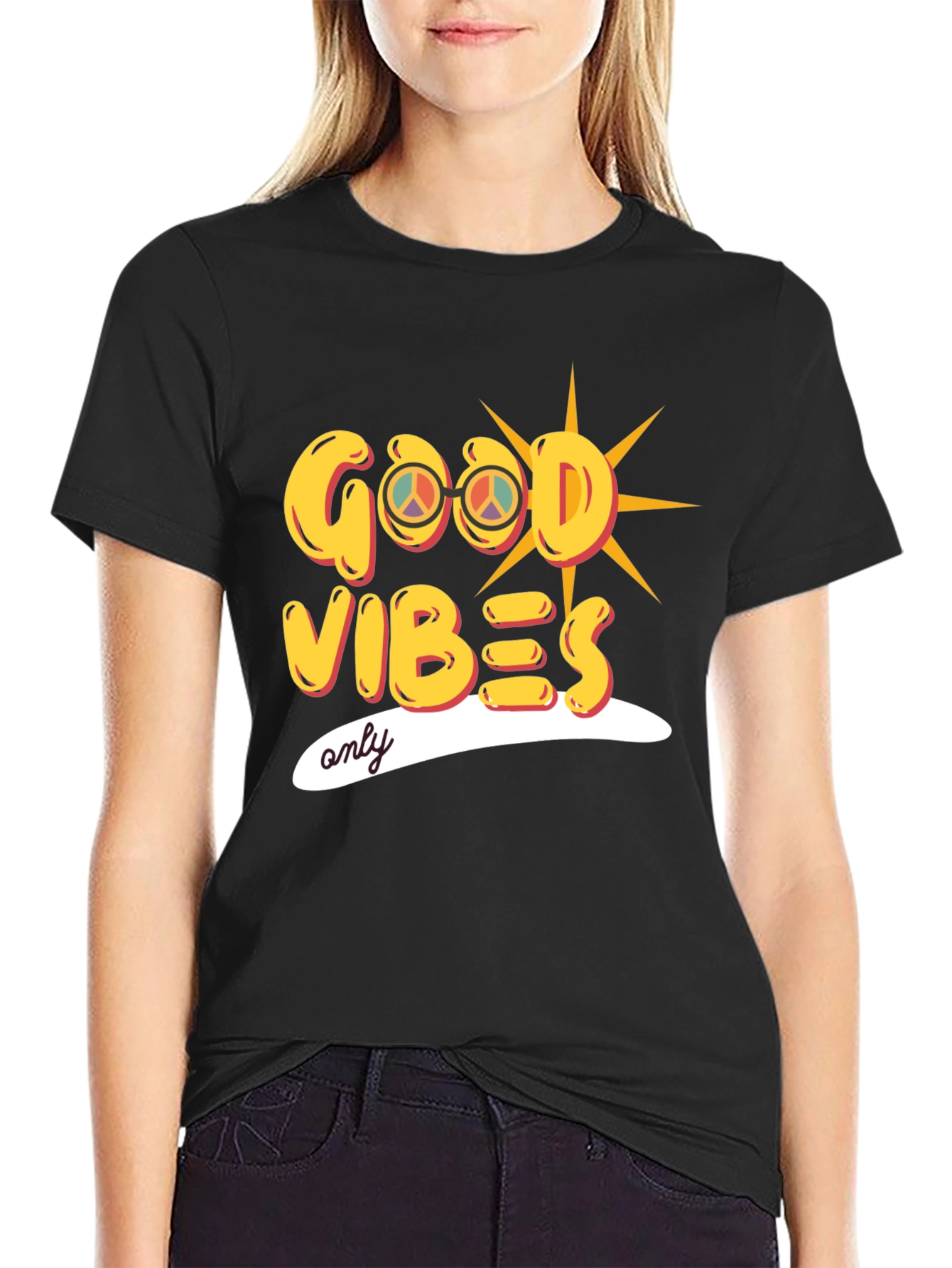 Good Vibes Only Graphic Tee - Stylish Black T-Shirt