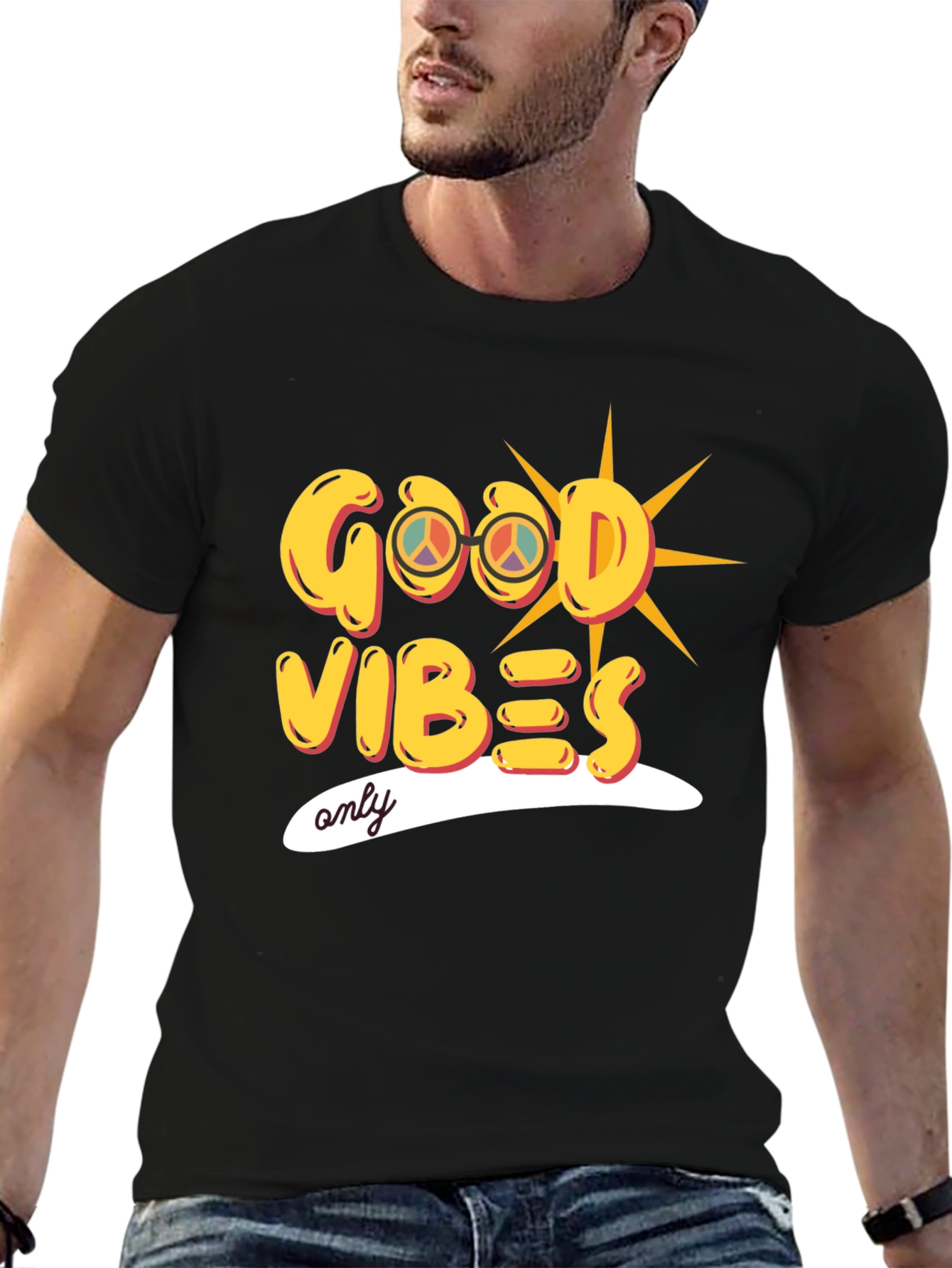 Good Vibes Only Graphic Tee - Stylish Black T-Shirt