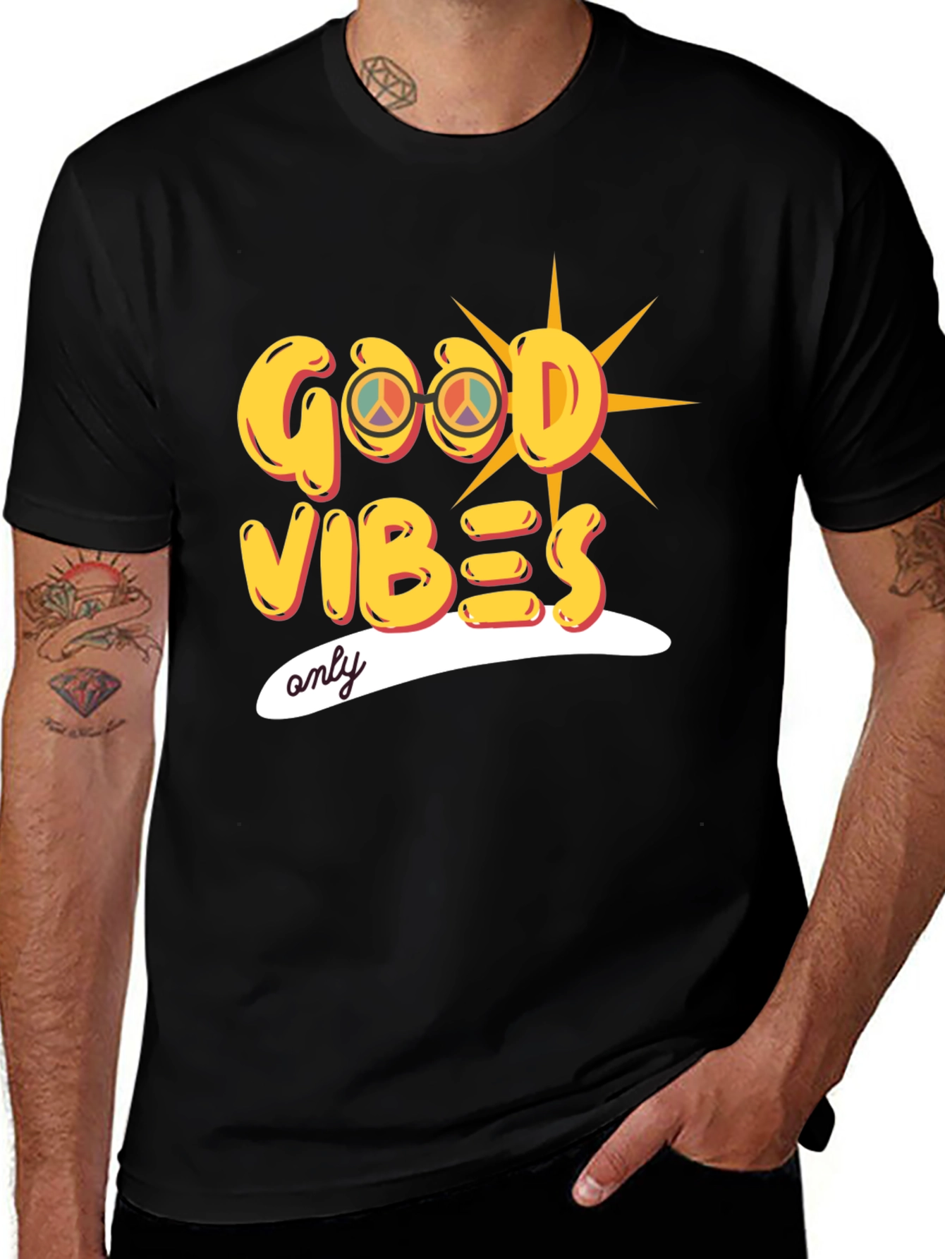 Good Vibes Only Graphic Tee - Stylish Black T-Shirt