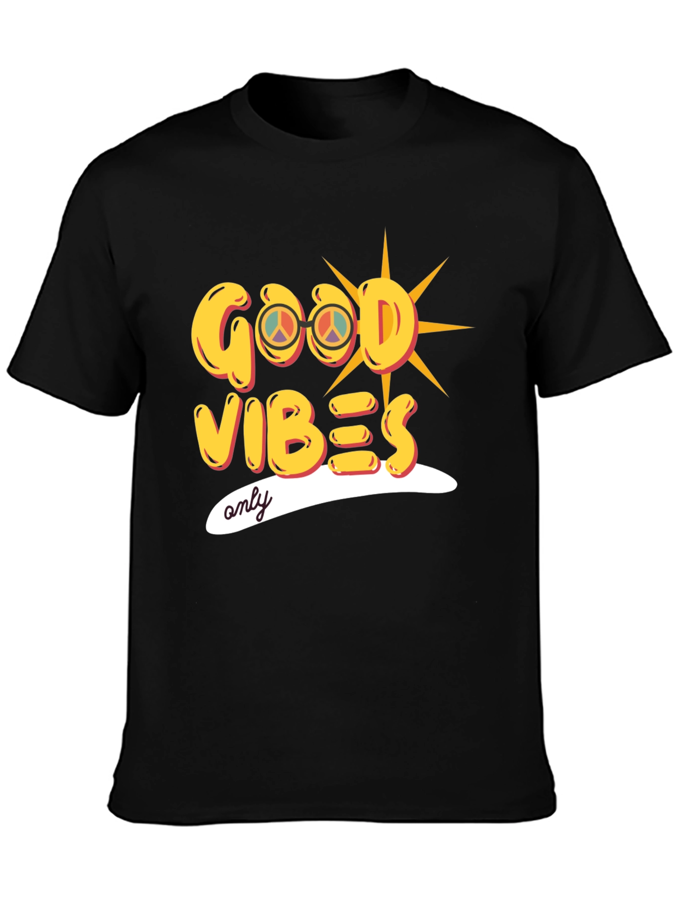 Good Vibes Only Graphic Tee - Stylish Black T-Shirt