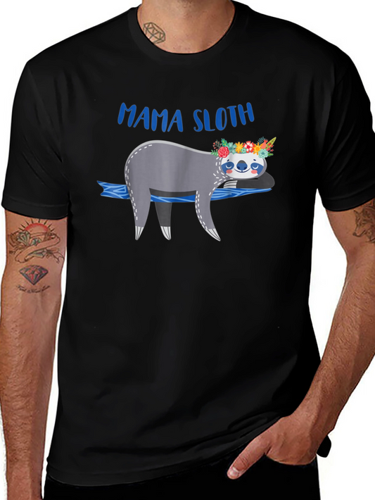 Mama Sloth Graphic T-Shirt - Cute & Comfy Black Tee