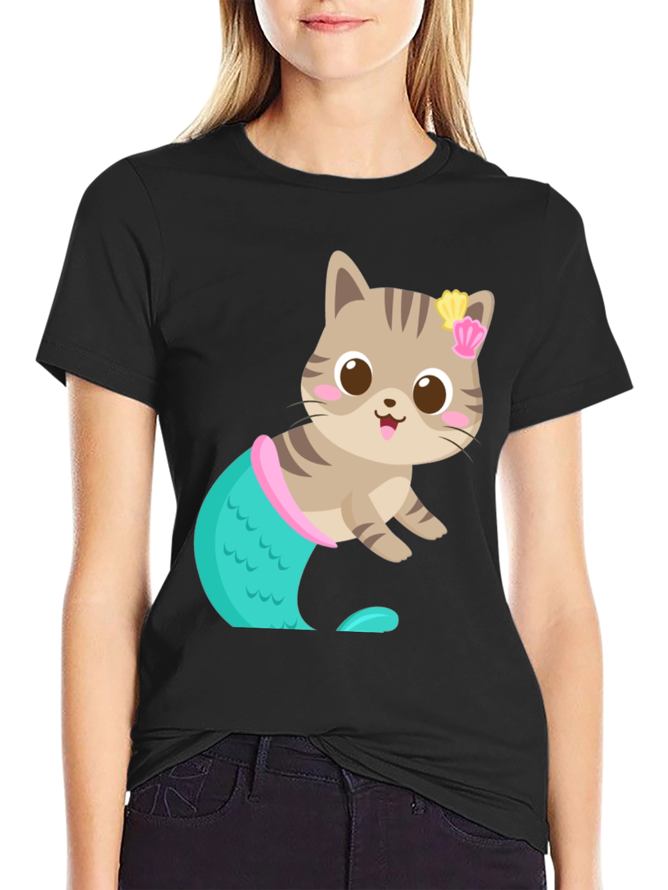 Cute Cat Mermaid T-Shirt