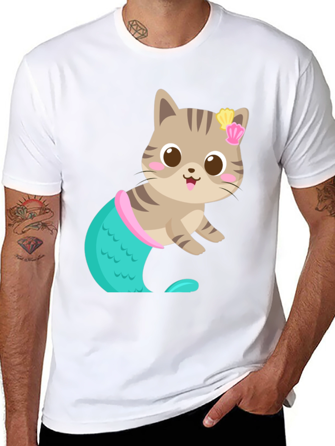 Cute Cat Mermaid T-Shirt