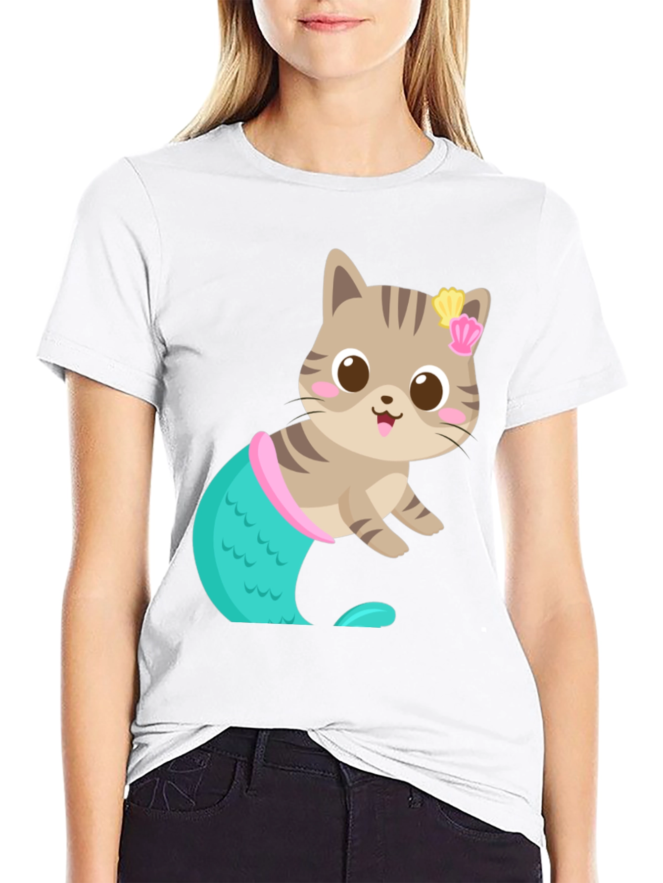 Cute Cat Mermaid T-Shirt