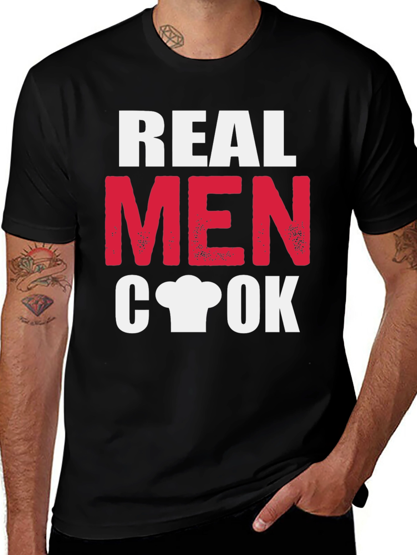 Real Men Cook Graphic Tee - Chef Humor