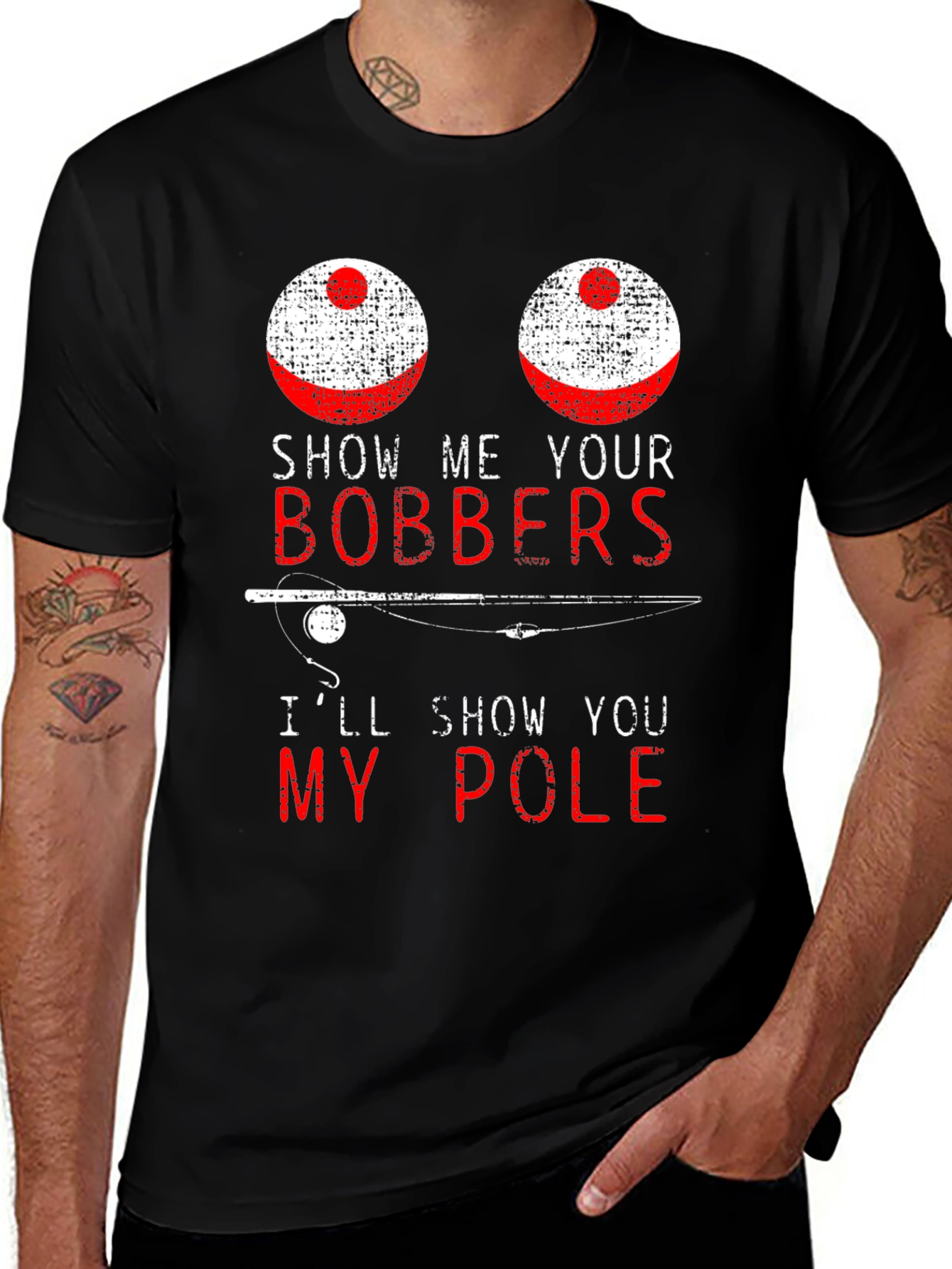 Funny Fishing T-Shirt - Show Me Your Bobbers