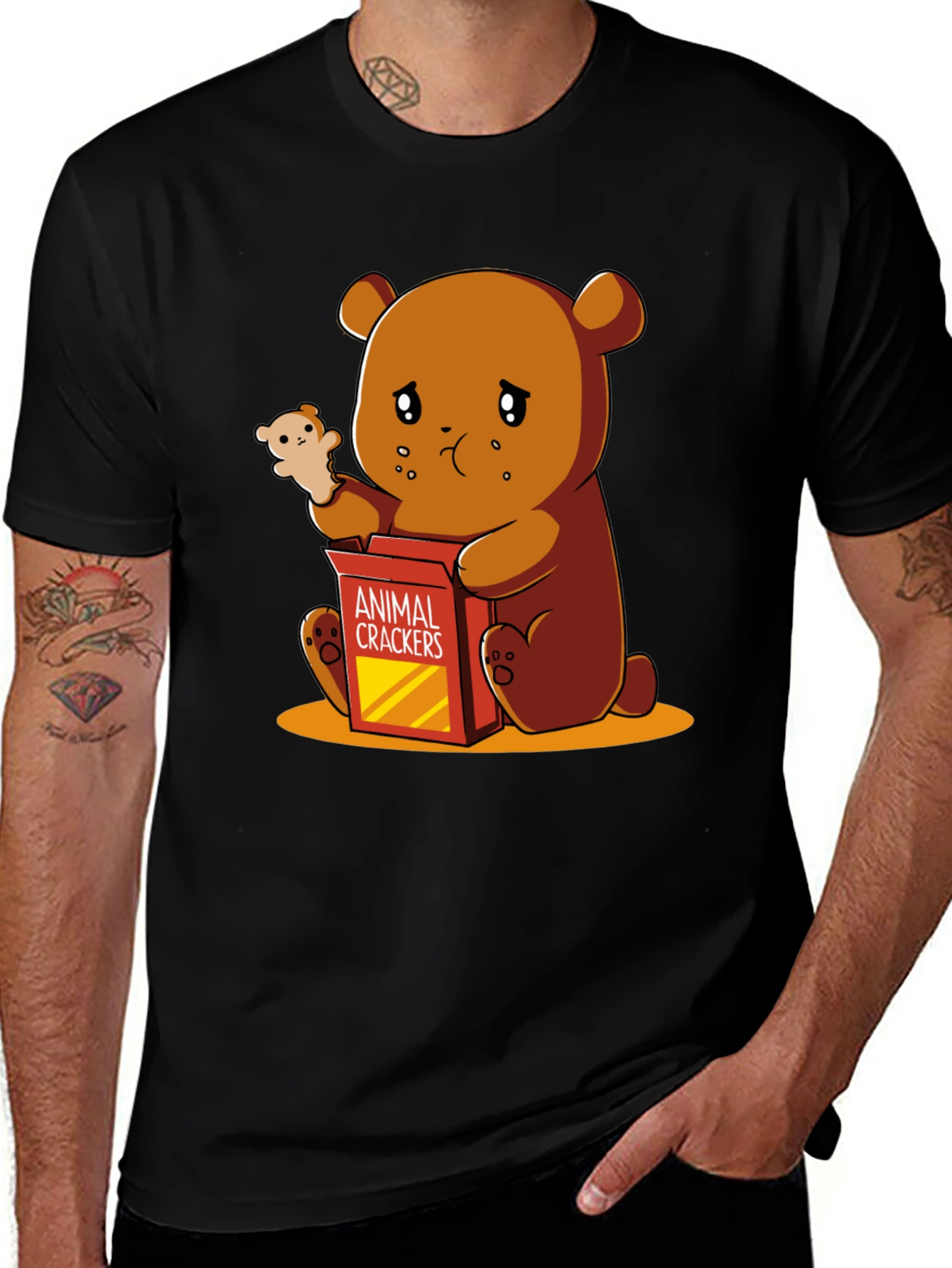 Sad Bear Animal Crackers Graphic Tee