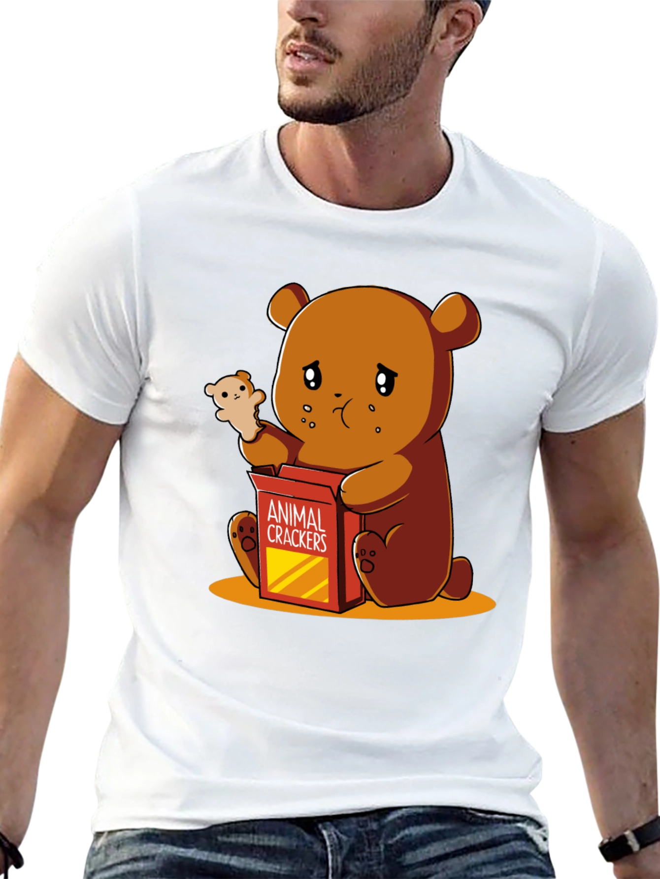 Sad Bear Animal Crackers Graphic Tee