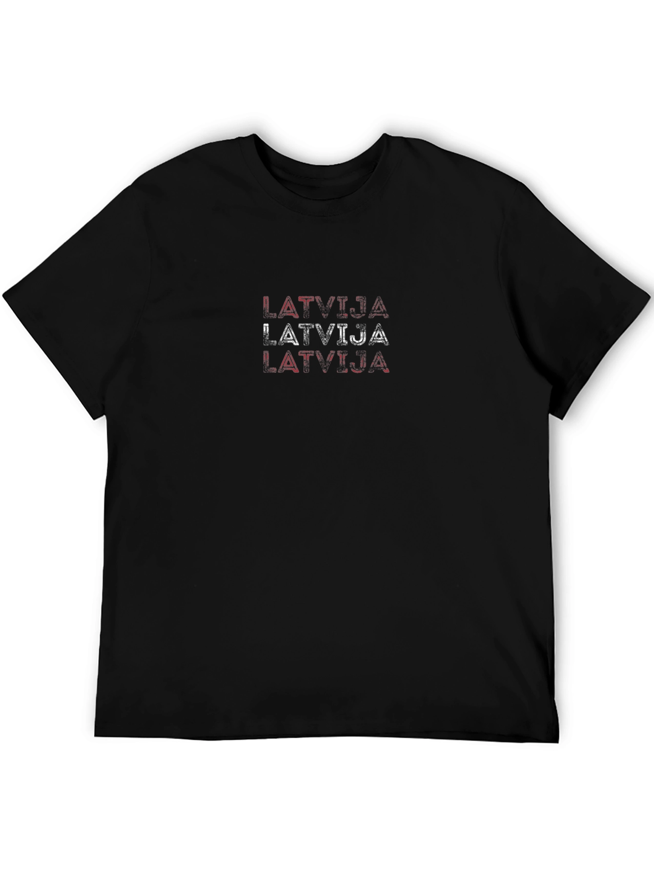 Latvija Flag T-Shirt - Black Cotton Tee