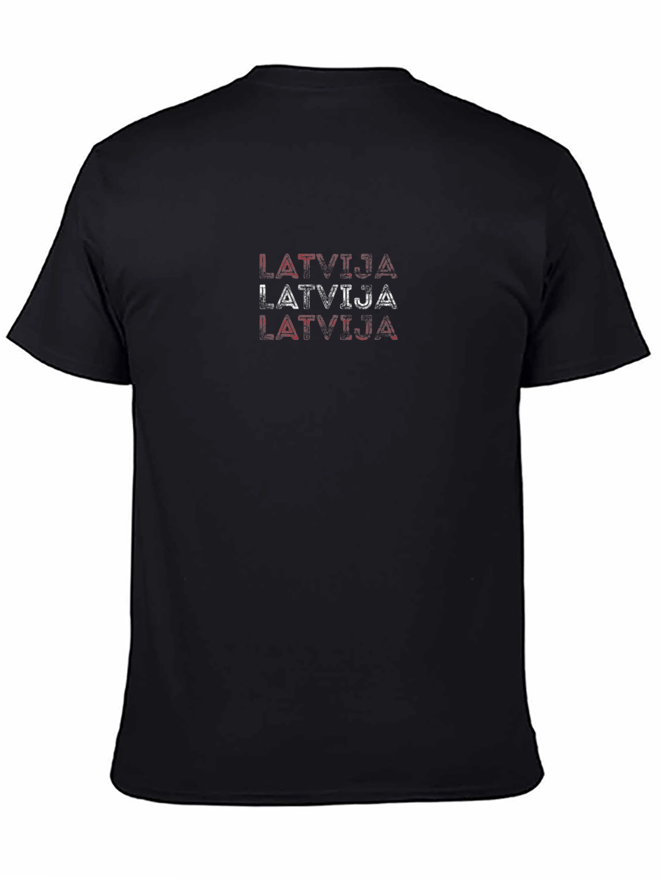 Latvija Flag T-Shirt - Black Cotton Tee