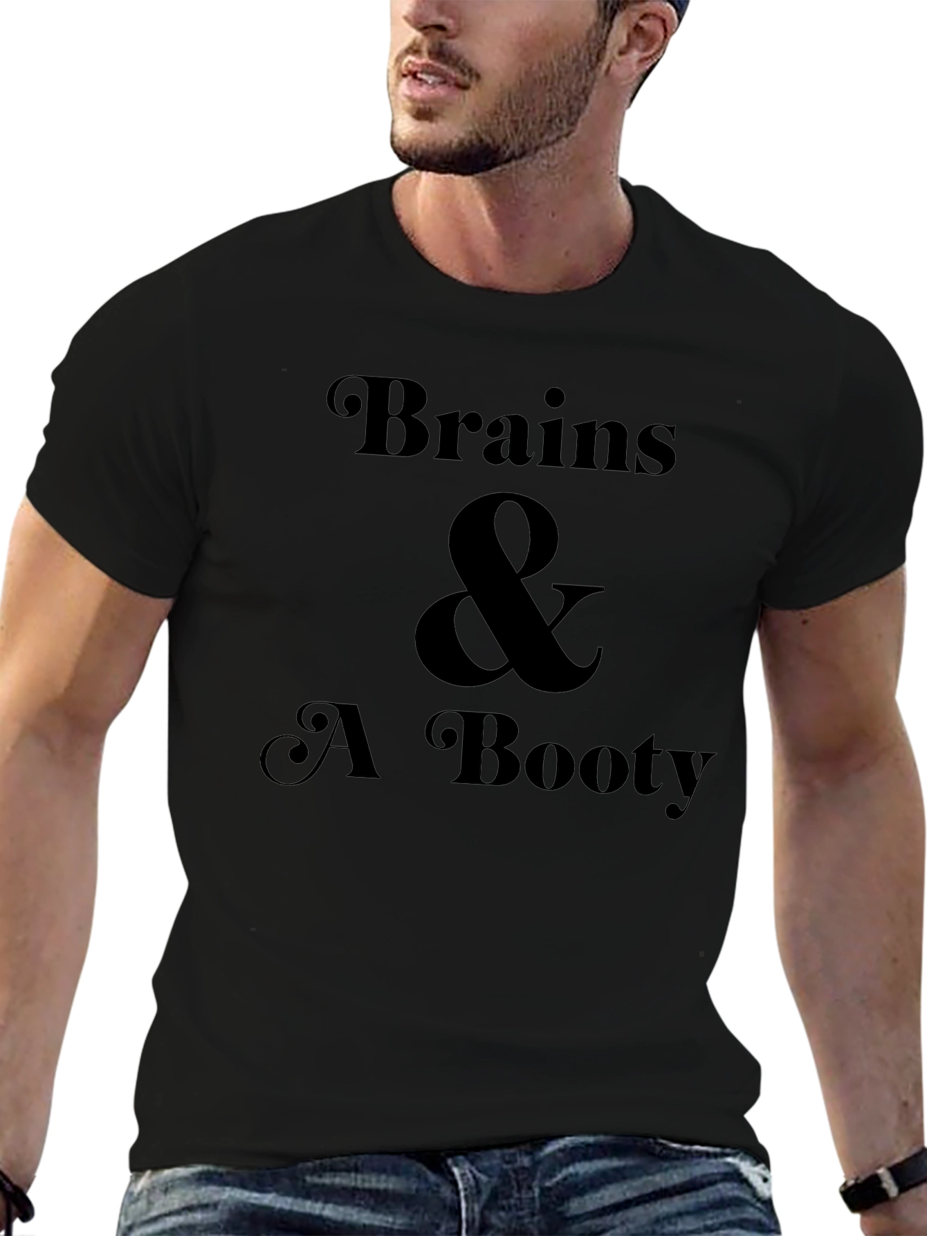 Brains & A Booty Black Graphic Tee