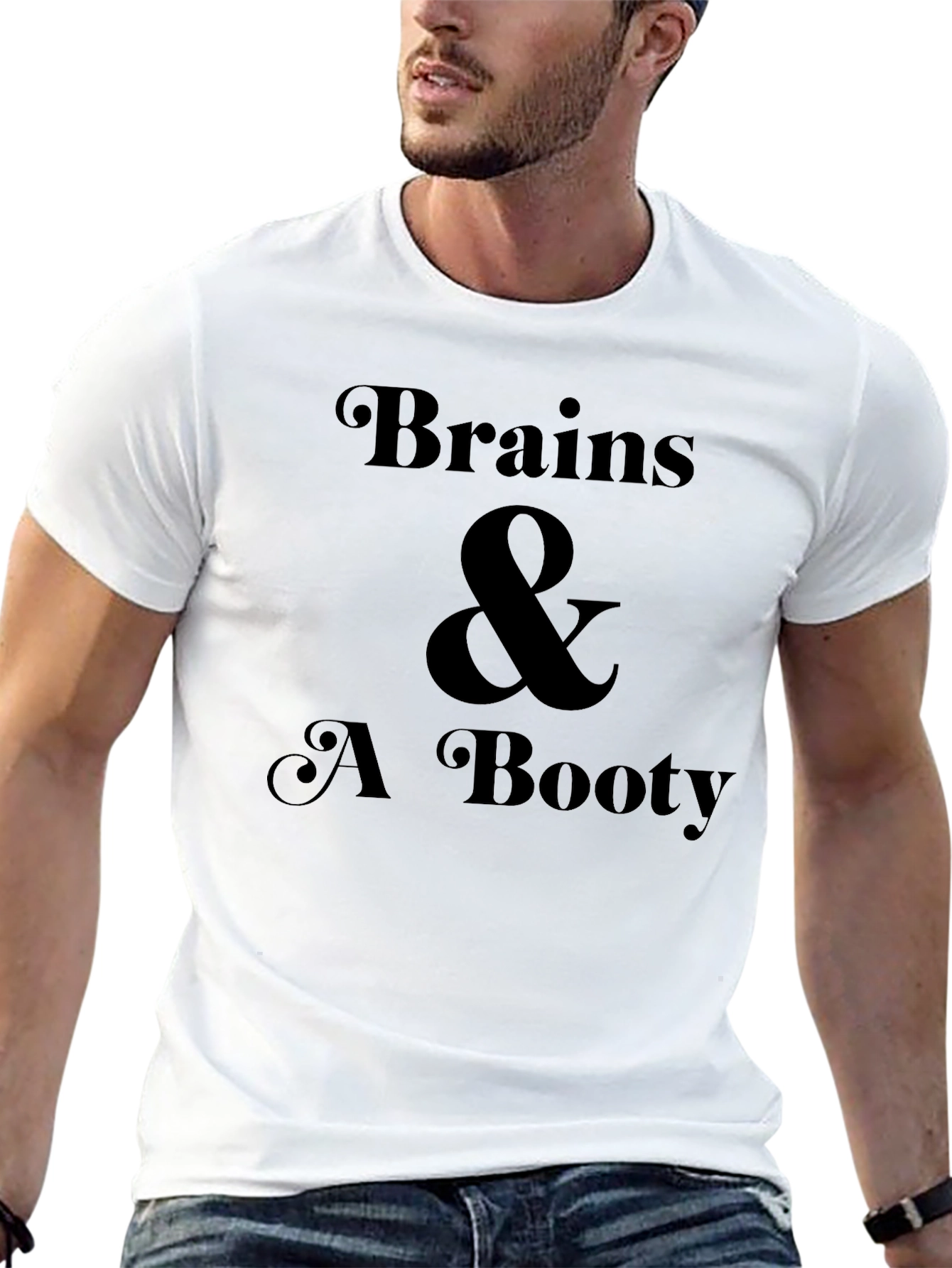 Brains & A Booty Black Graphic Tee