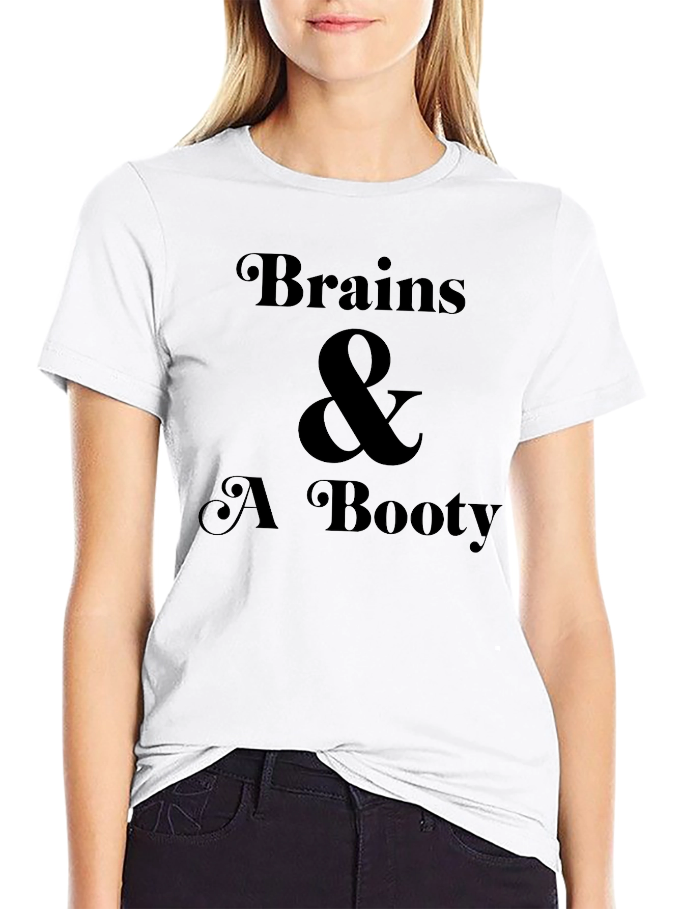 Brains & A Booty Black Graphic Tee