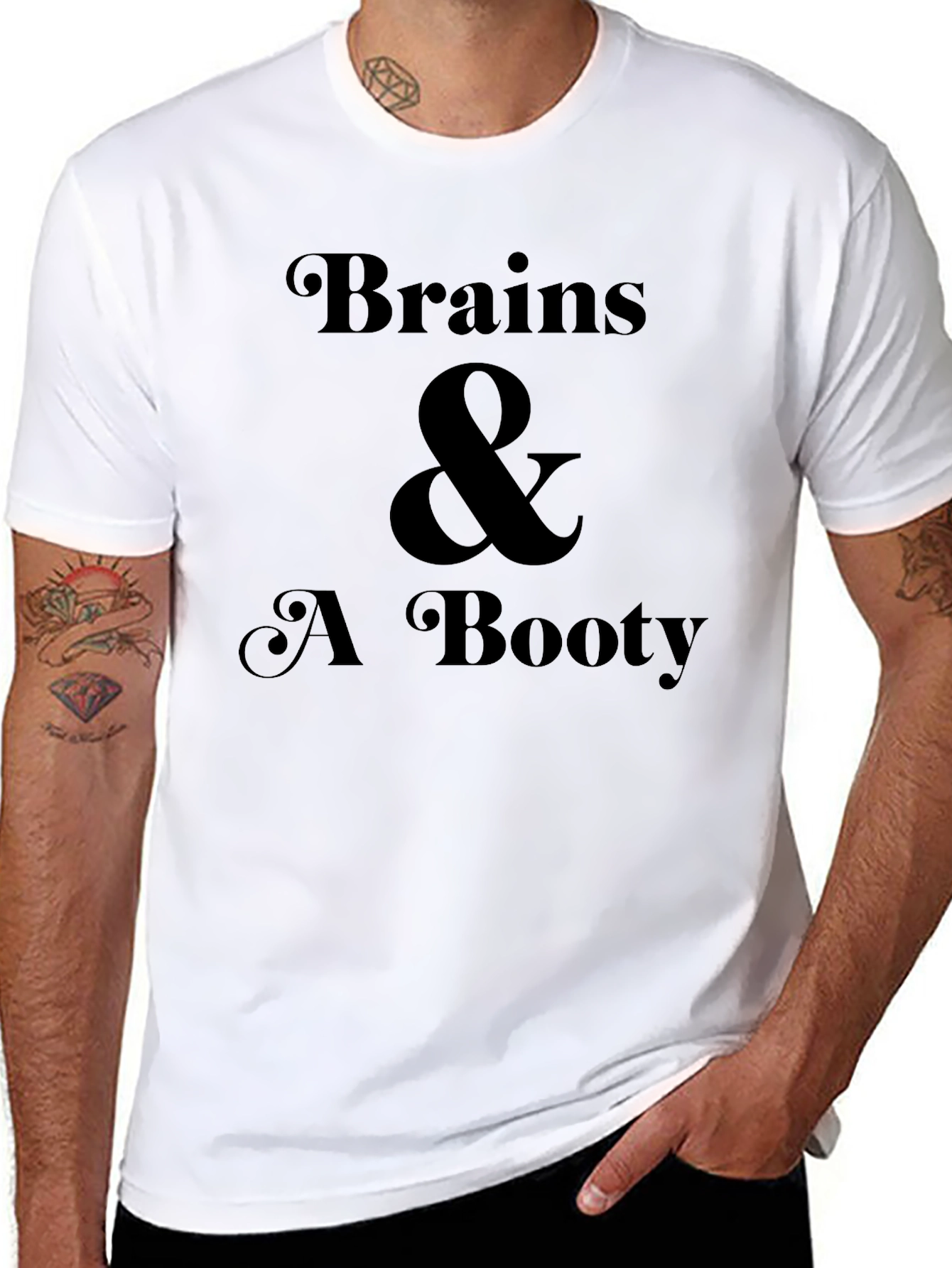 Brains & A Booty Black Graphic Tee