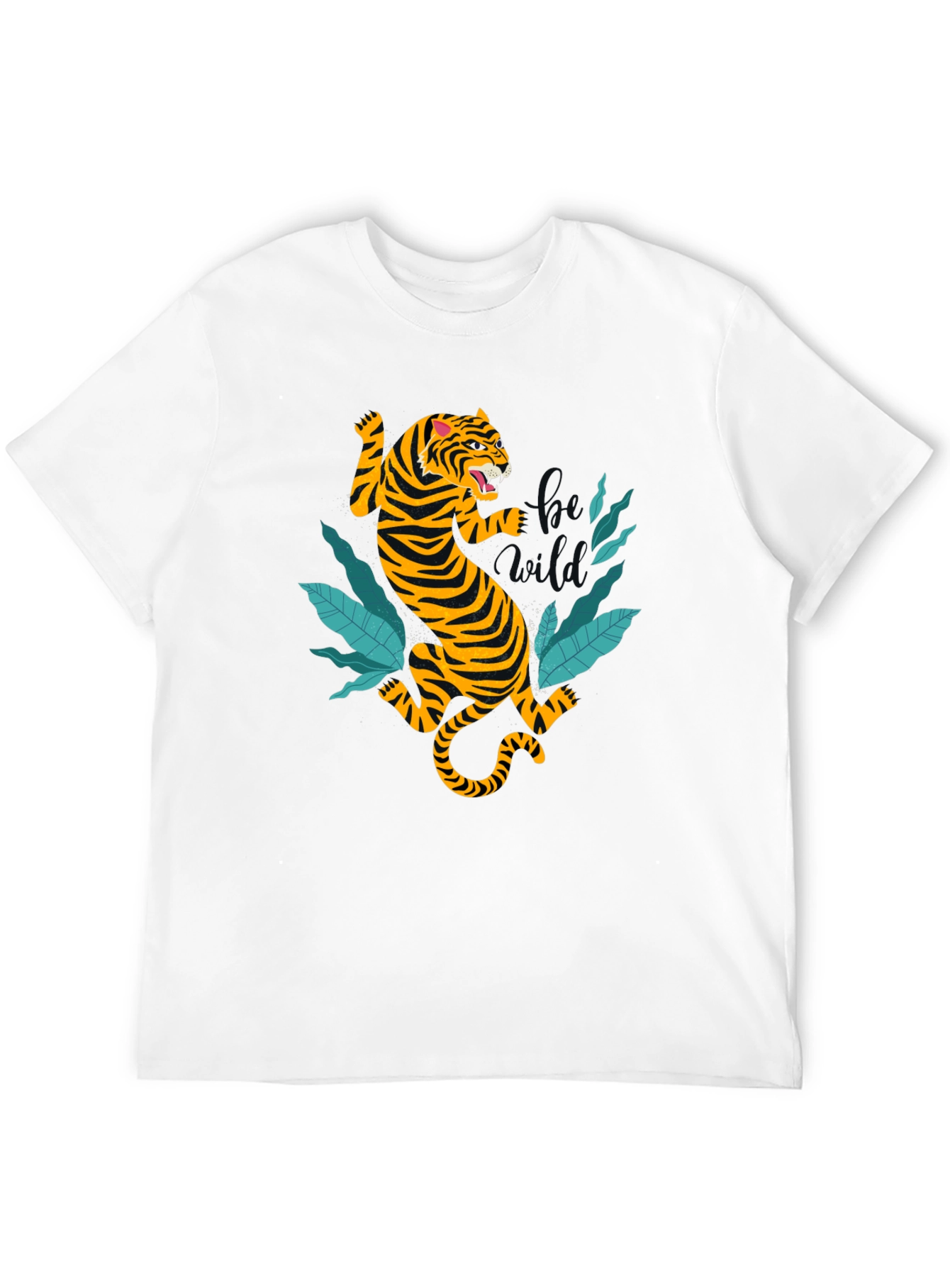 Tiger Graphic Tee - Black Cotton T-Shirt