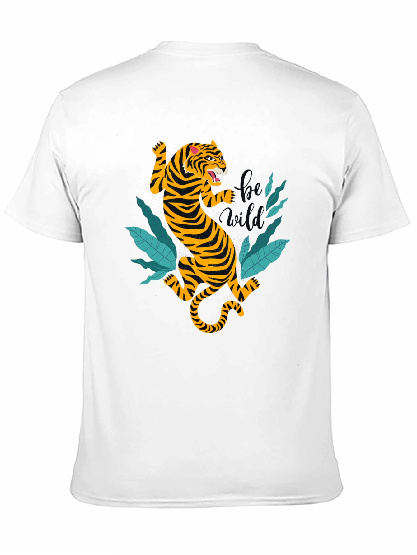 Tiger Graphic Tee - Black Cotton T-Shirt