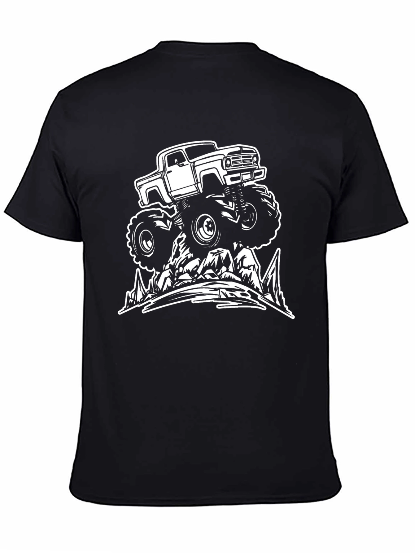 Monster Truck Graphic Tee - Black Cotton Shirt