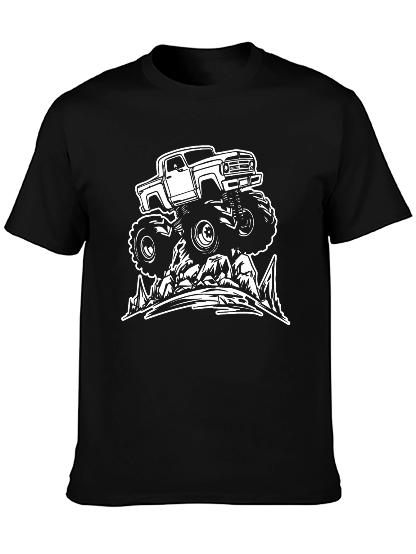 Monster Truck Graphic Tee - Black Cotton Shirt