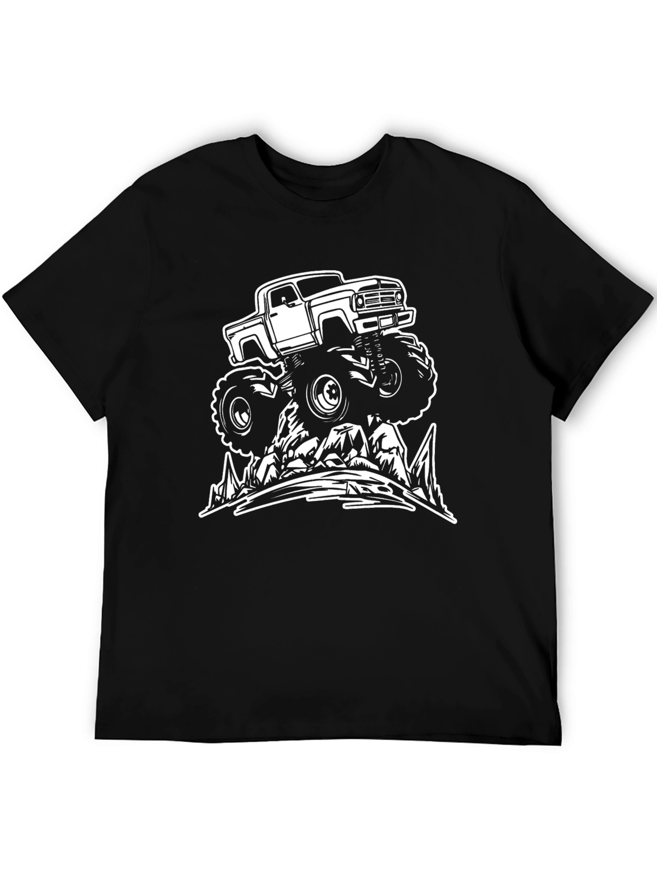 Monster Truck Graphic Tee - Black Cotton Shirt