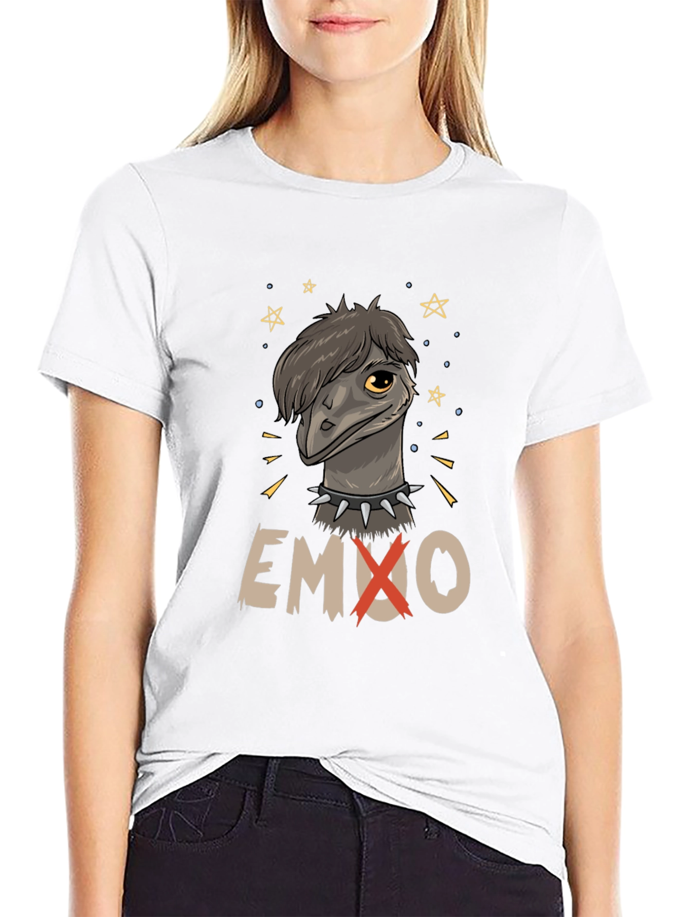 Emo Emu Graphic T-Shirt - Novelty Bird Lover Tee
