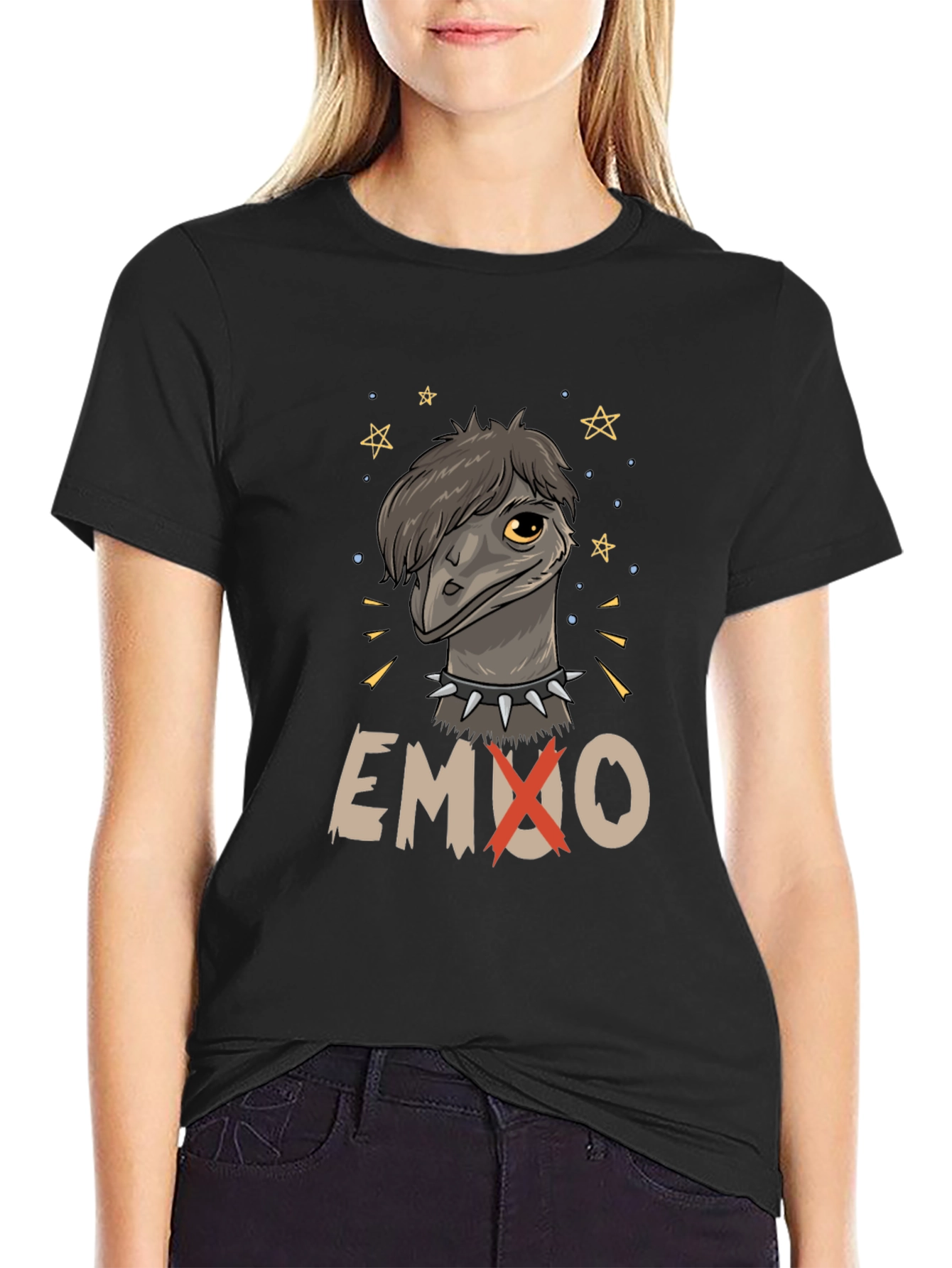 Emo Emu Graphic T-Shirt - Novelty Bird Lover Tee