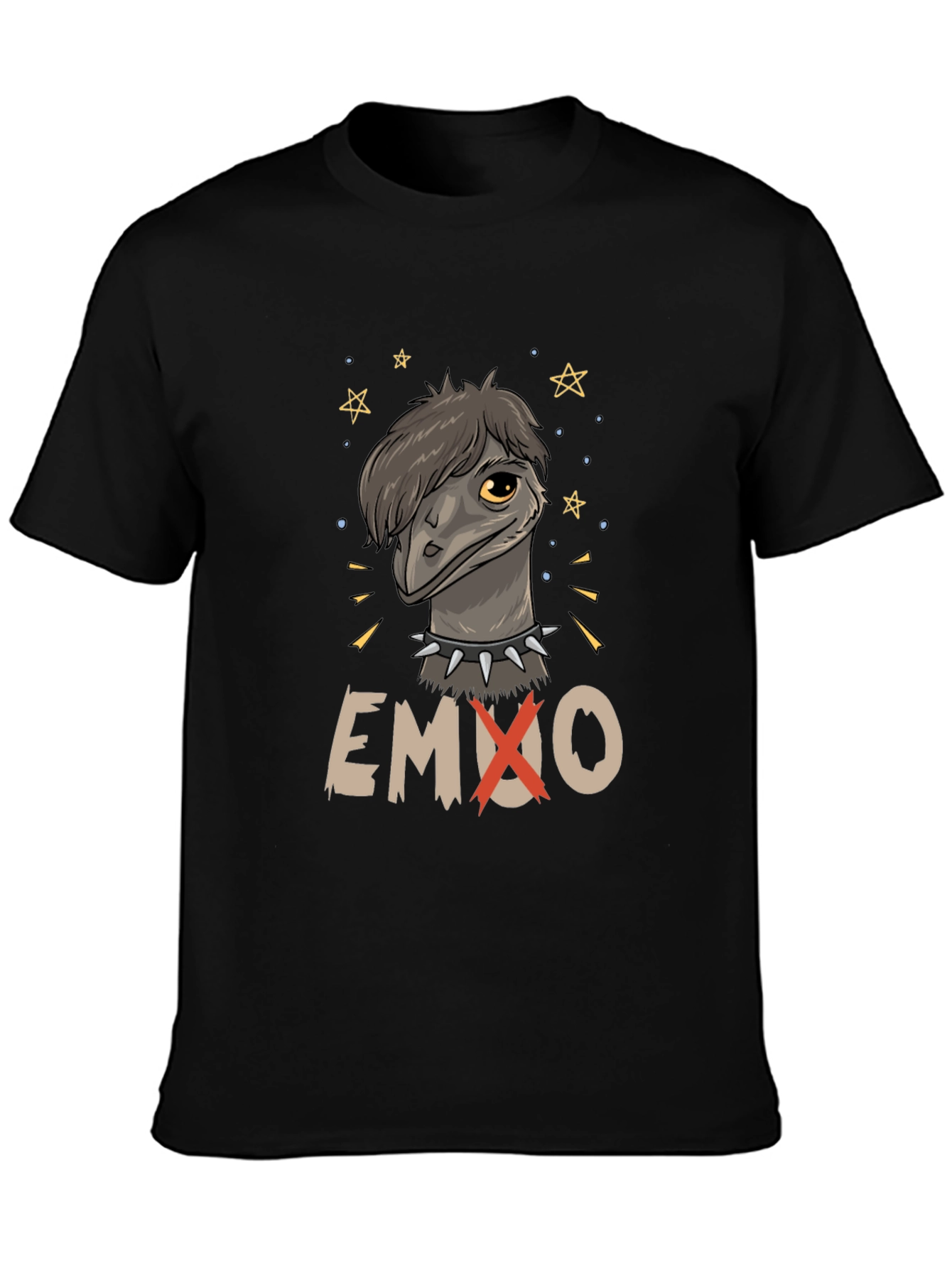 Emo Emu Graphic T-Shirt - Novelty Bird Lover Tee