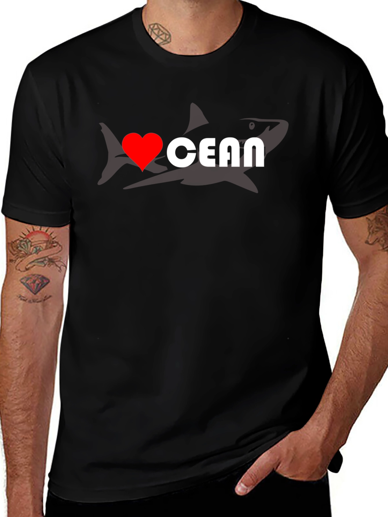 I Heart Ocean Shark Graphic T-Shirt