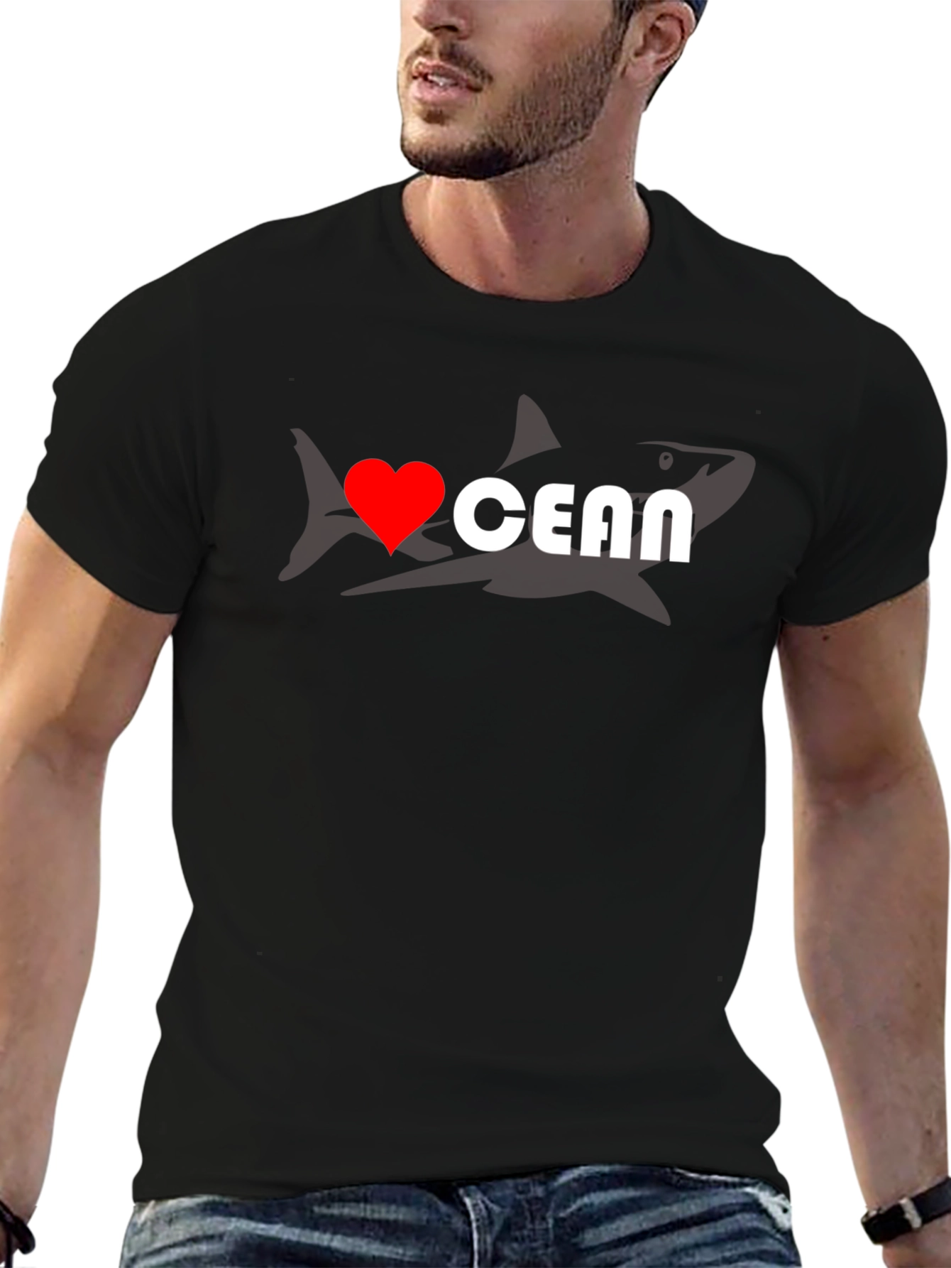 I Heart Ocean Shark Graphic T-Shirt