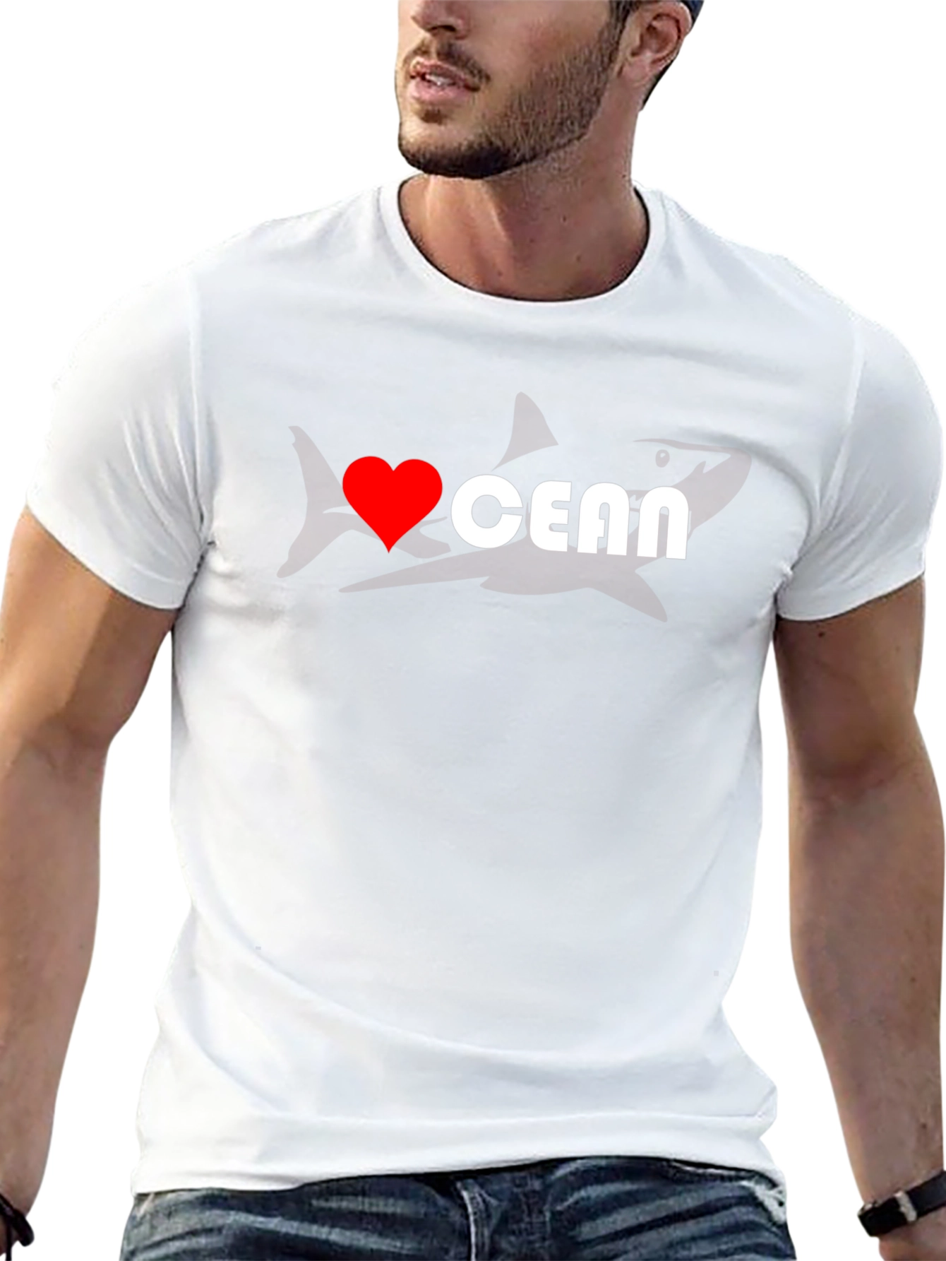 I Heart Ocean Shark Graphic T-Shirt