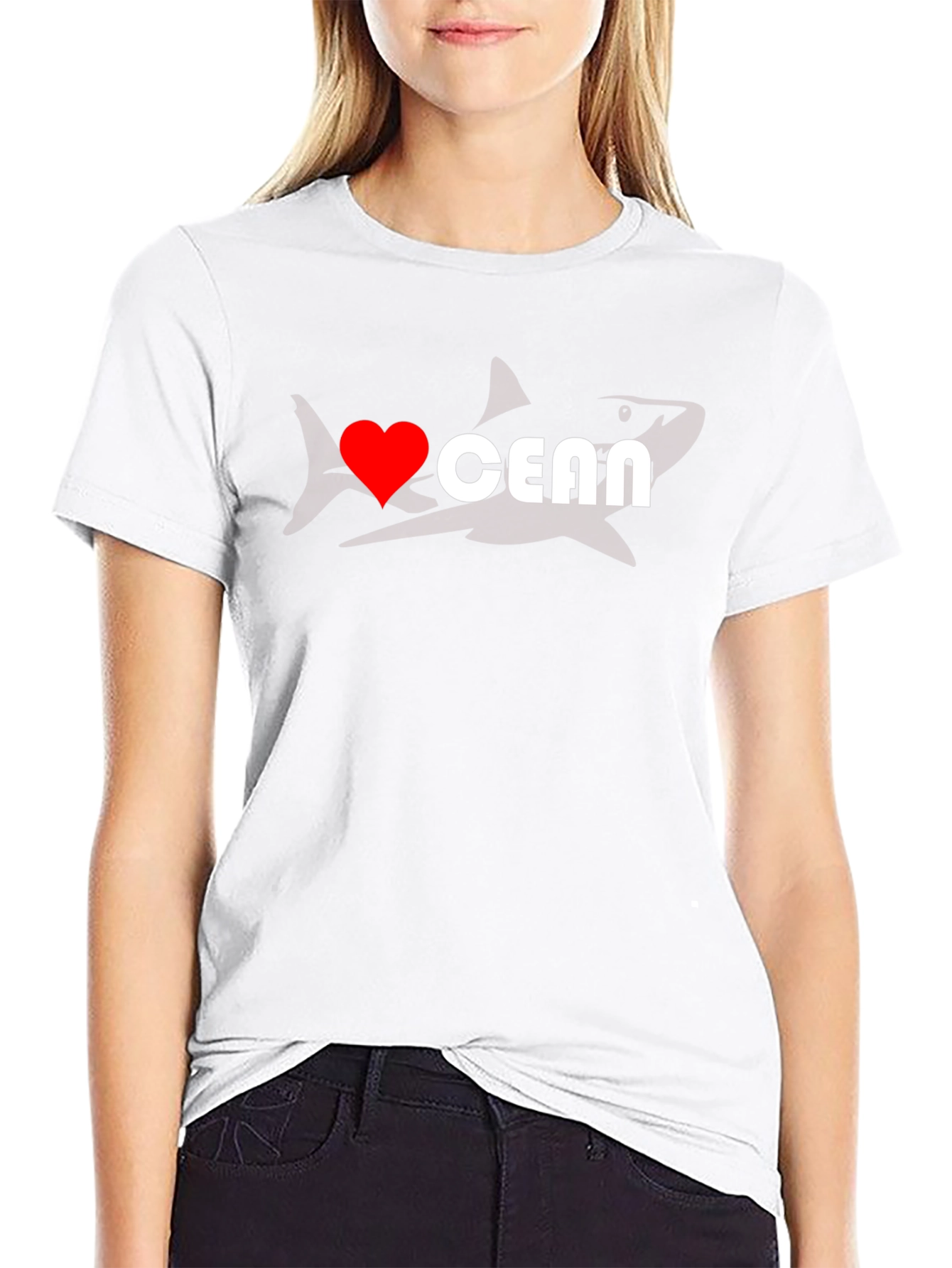 I Heart Ocean Shark Graphic T-Shirt