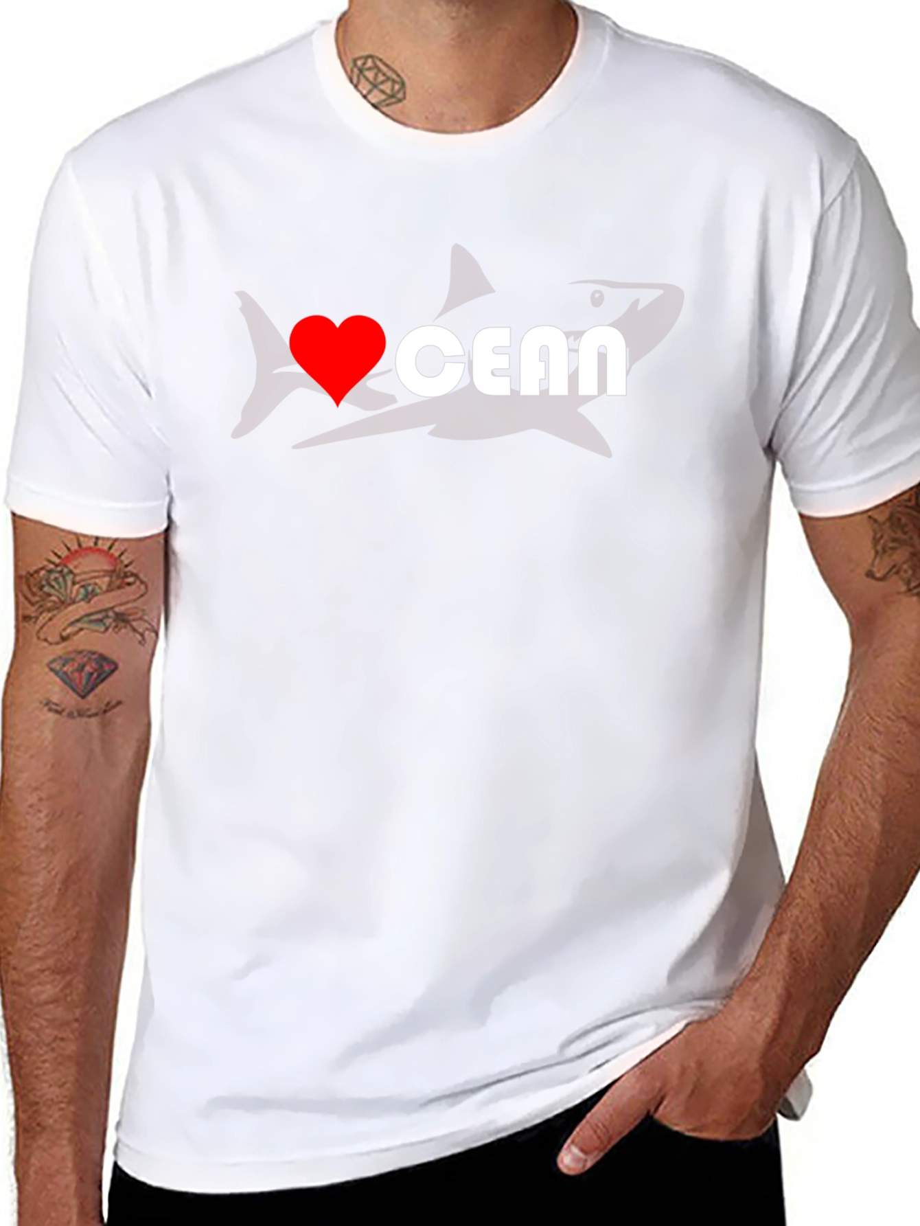 I Heart Ocean Shark Graphic T-Shirt