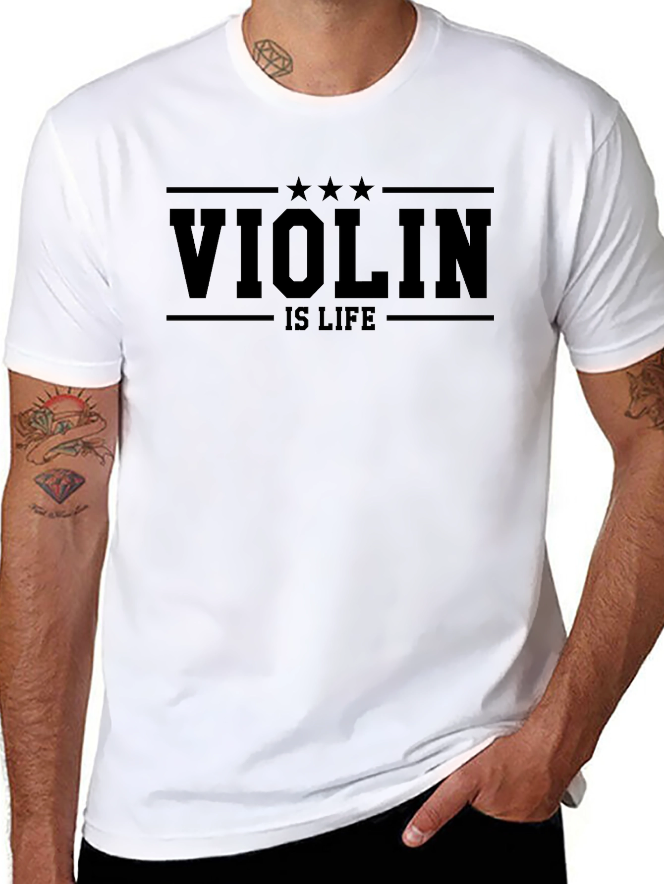 Violin Is Life Black T-Shirt Musician Tee