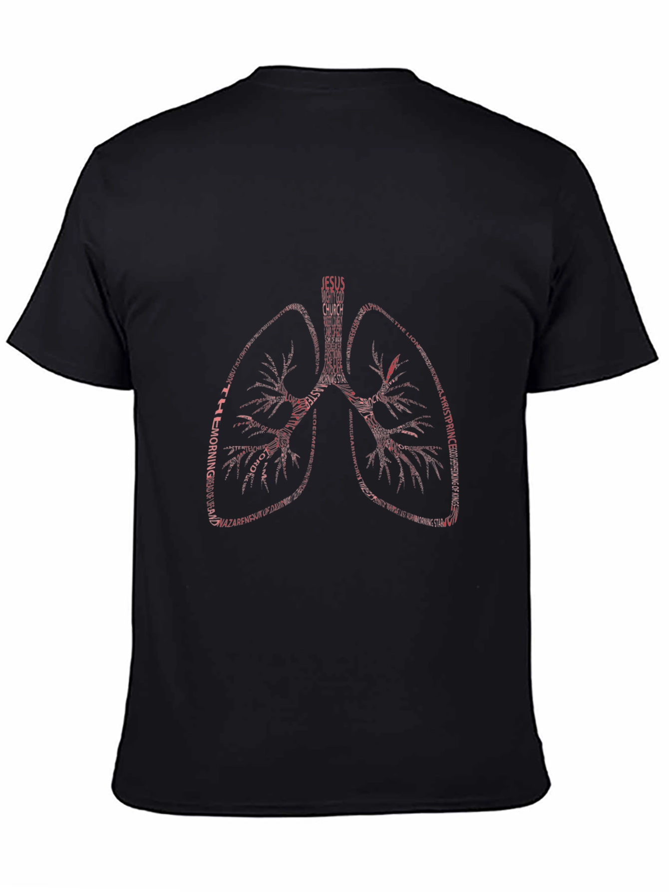 Lungs Word Art T-Shirt - Jesus Christian Theme