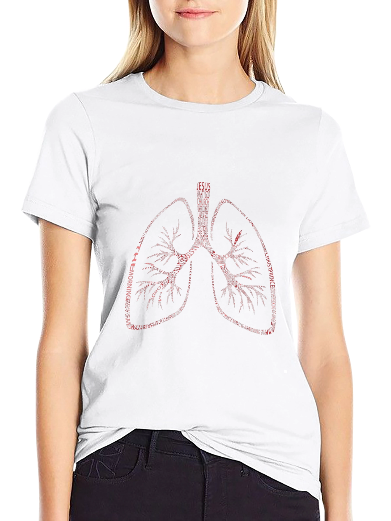 Lungs Word Art T-Shirt - Jesus Christian Theme