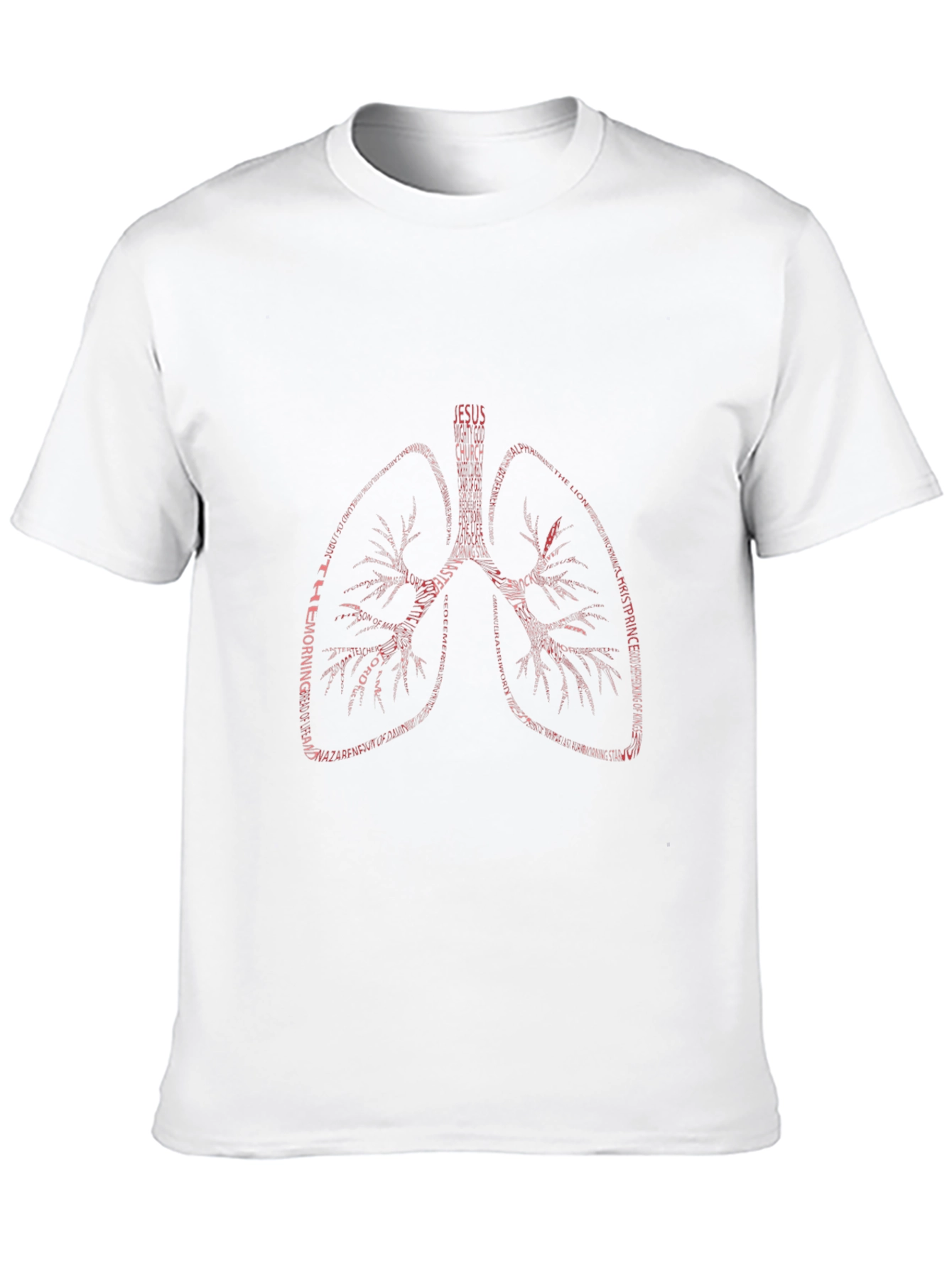Lungs Word Art T-Shirt - Jesus Christian Theme