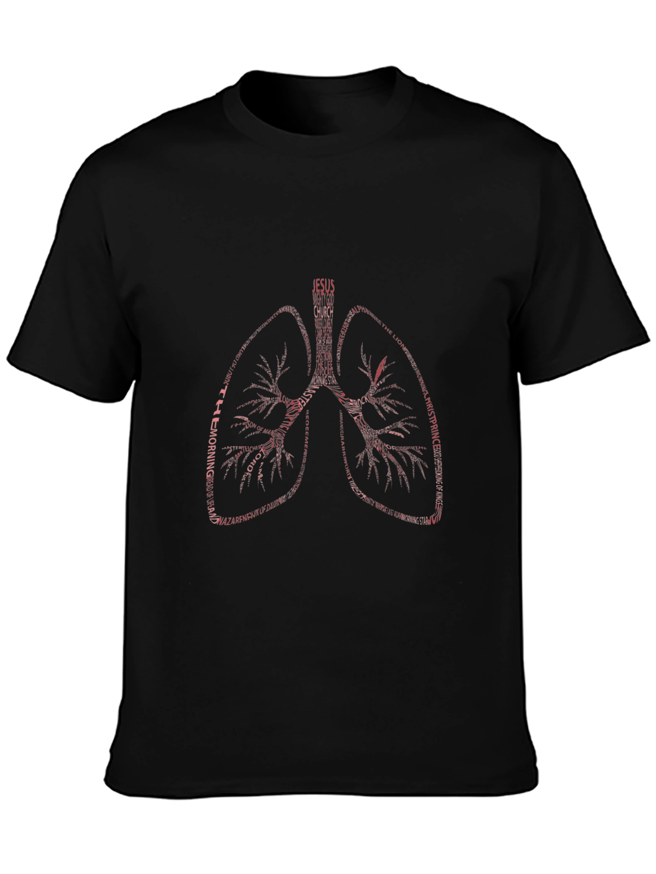 Lungs Word Art T-Shirt - Jesus Christian Theme