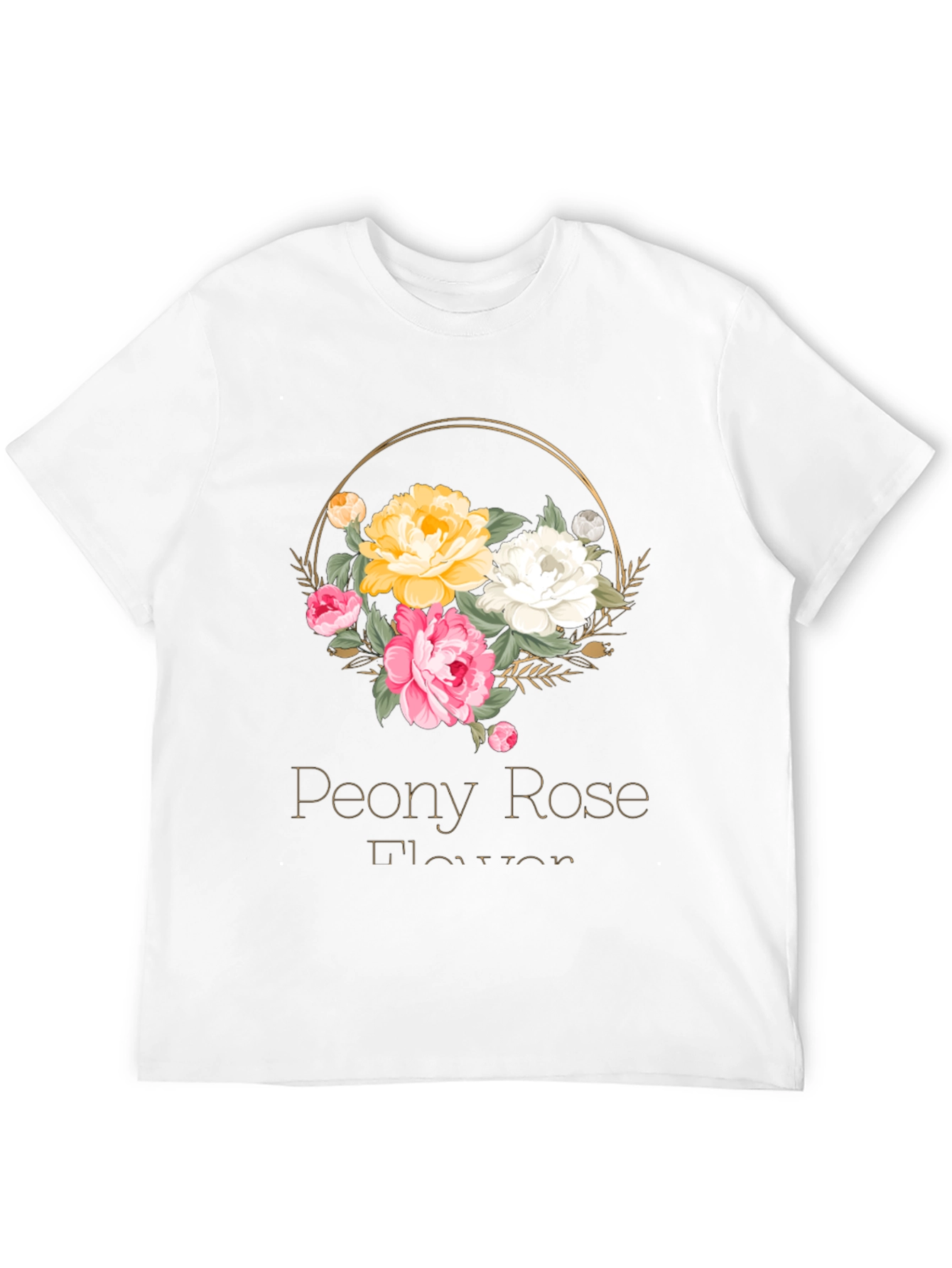 Peony Rose Flower T-Shirt Floral Graphic Tee