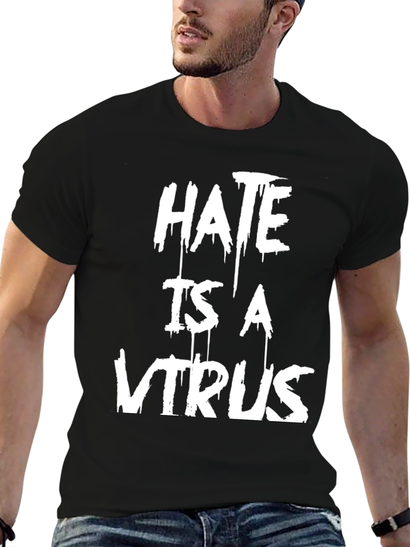 Hate is a Virus Graphic T-Shirt - Black
