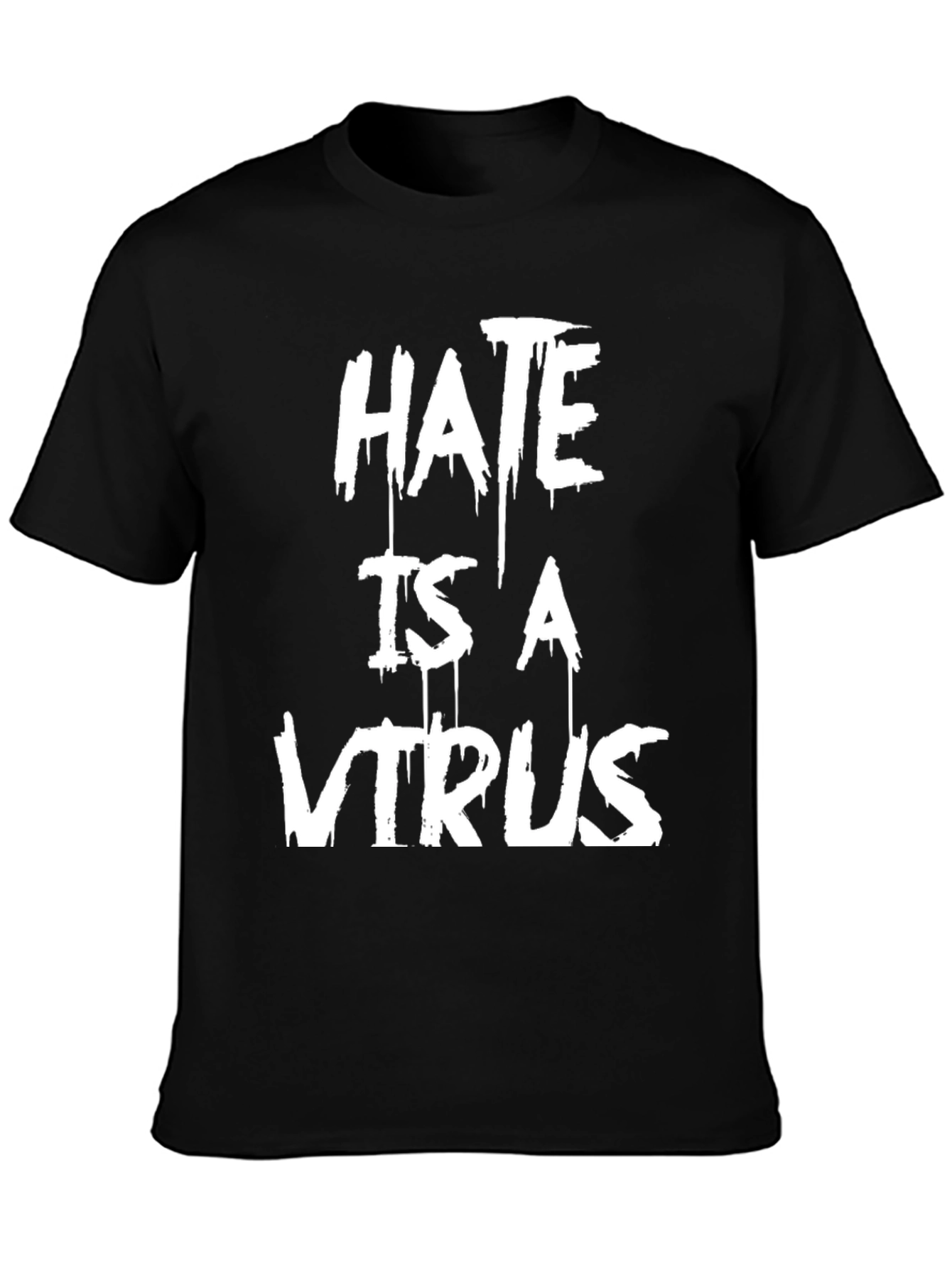 Hate is a Virus Graphic T-Shirt - Black