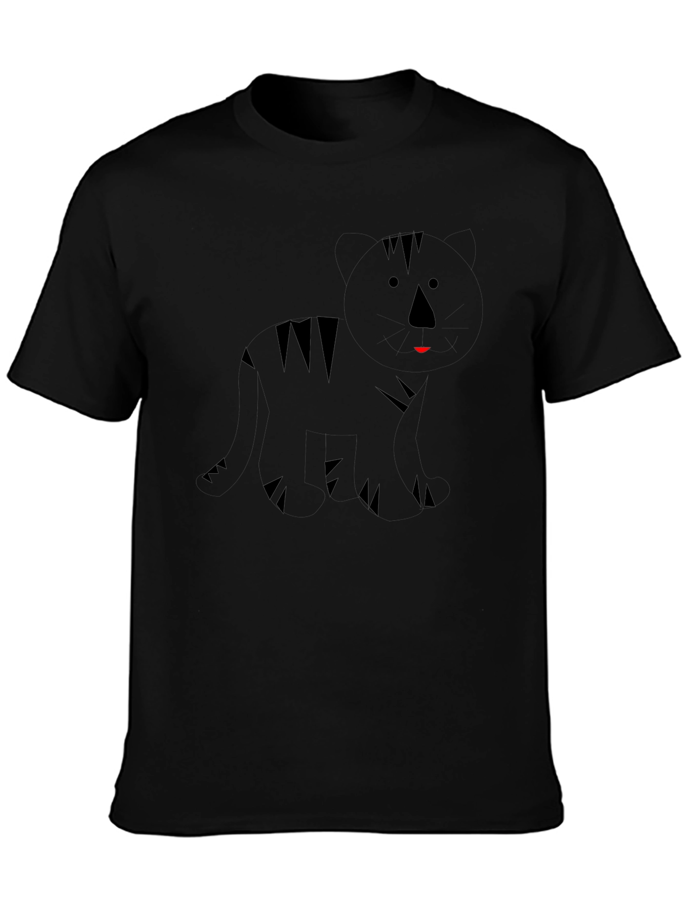 Abstract Zebra Graphic Black T-Shirt