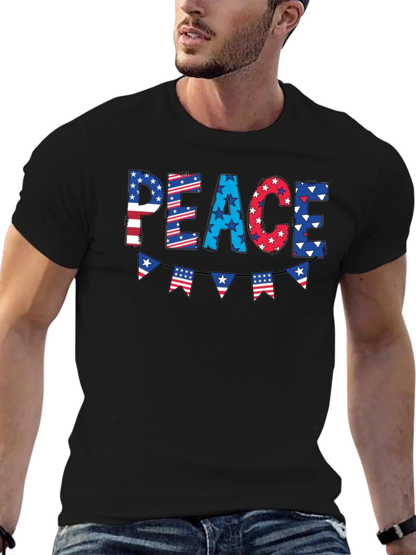 Patriotic Peace Graphic Tee - 4th of July T-Shirt