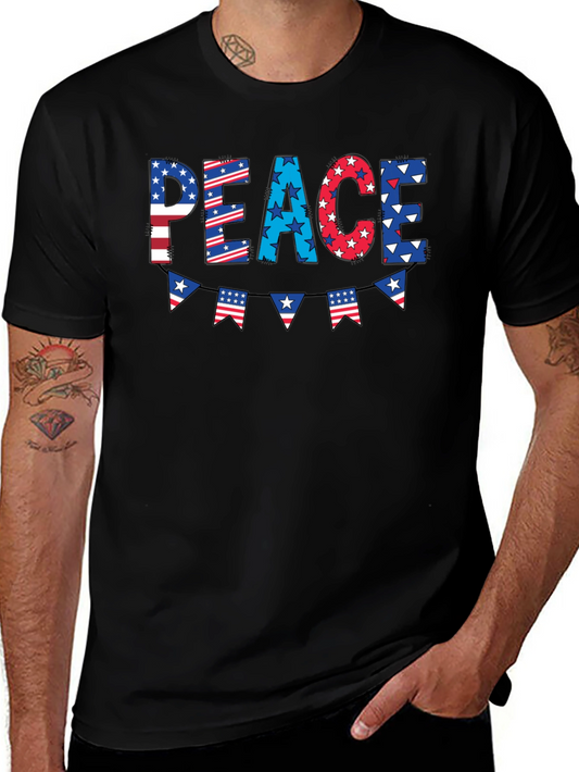 Patriotic Peace Graphic Tee - 4th of July T-Shirt